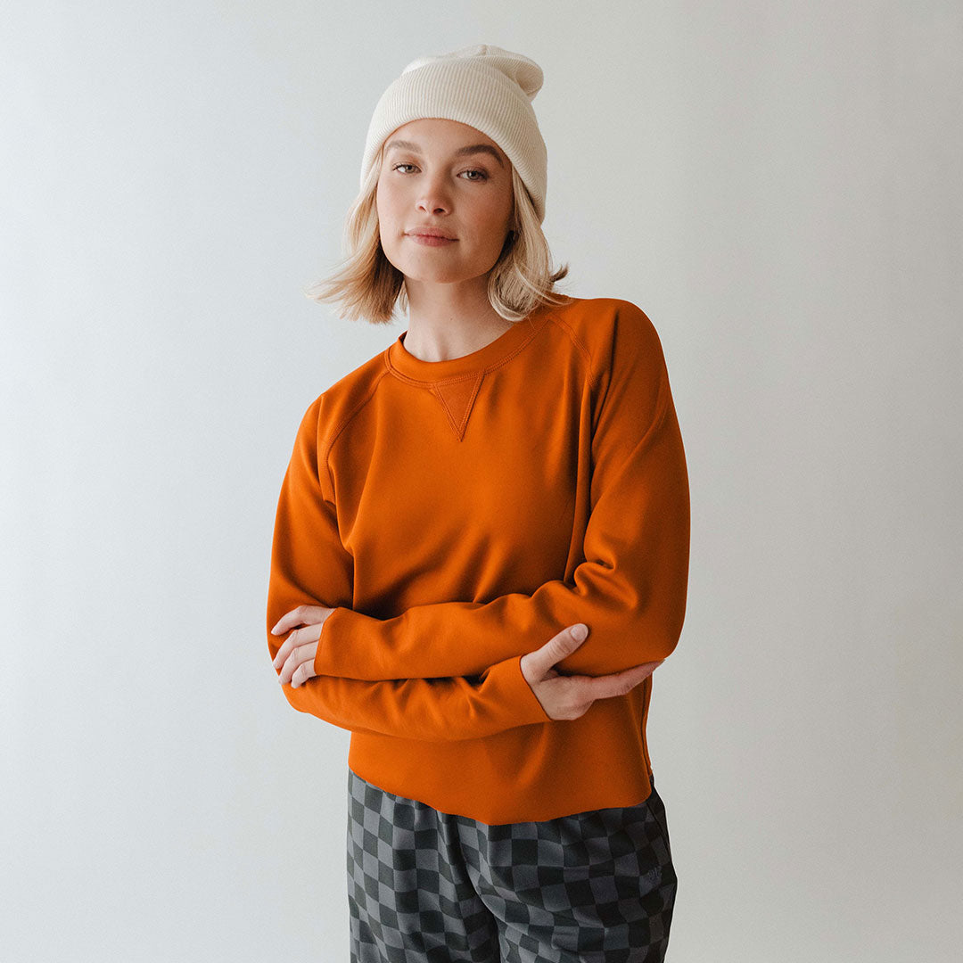 Stylish Burnt Orange Neo Sweatshirt for Women & Men | Soft Cotton Pullover Hoodie | Perfect for Casual Wear, Street Style & Loungewear