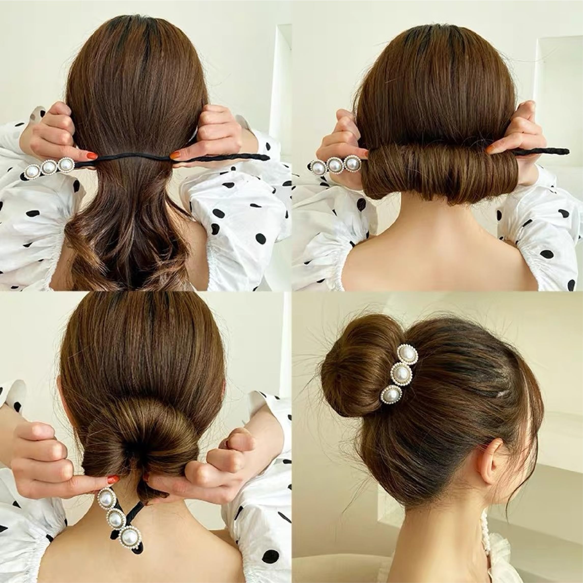 Magic Chignon Hair Bands - 2 Pack Donut Bun Maker, Fabric Hair Clip, Reusable Hair Accessories for Women - Perfect for Updos, Ponytails, and Elegant Hairstyles for Work, Parties, and Special Occasions