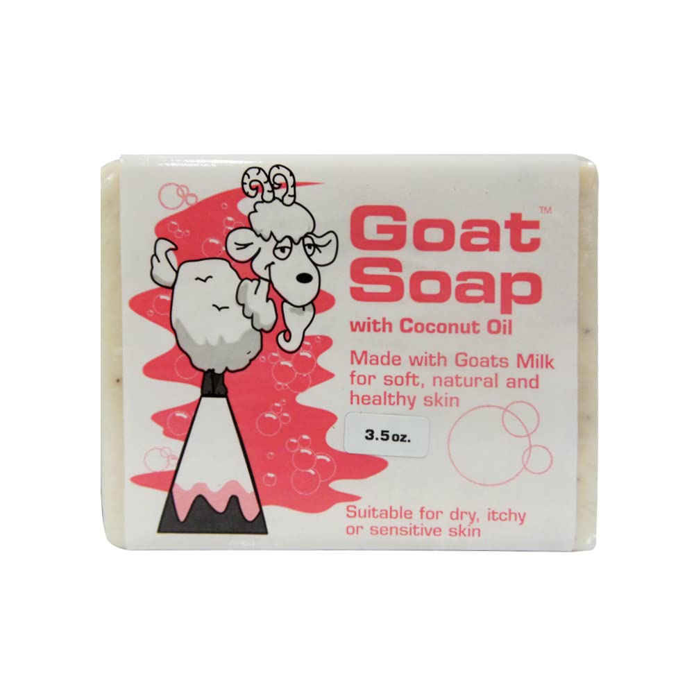 Natural Goat Soap with Argan Oil, Manuka Honey & Oatmeal - Coconut Oil Scent (1 Bar) | Moisturizing & Gentle Cleansing for Dry, Sensitive Skin | Perfect for Daily Face & Body Wash