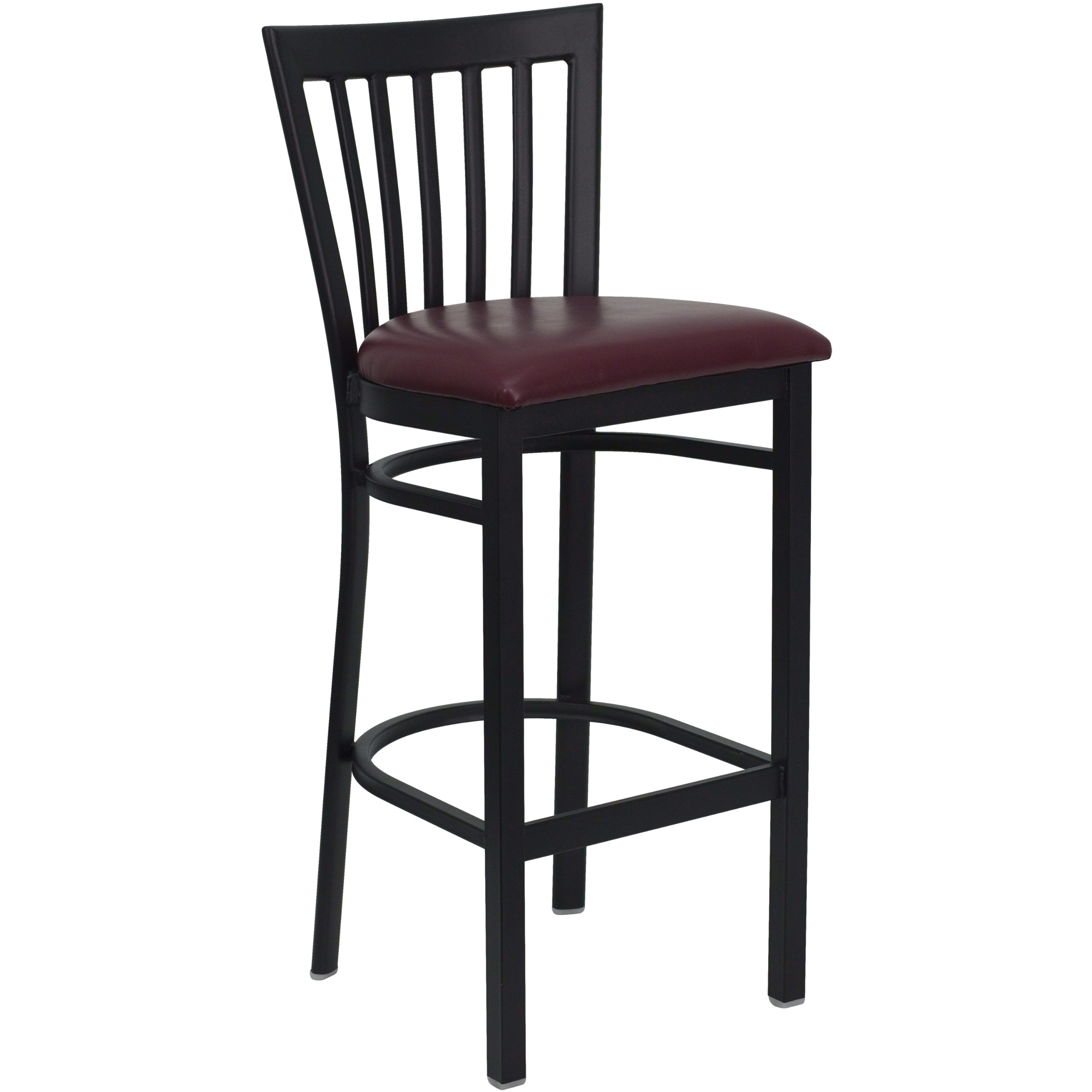 Flash Furniture HERCULES Series Black Metal Bar Stool with Burgundy Vinyl Seat - Heavy Duty School & Restaurant Stool for Kitchen Counter, Diner, Bar, and Home Use