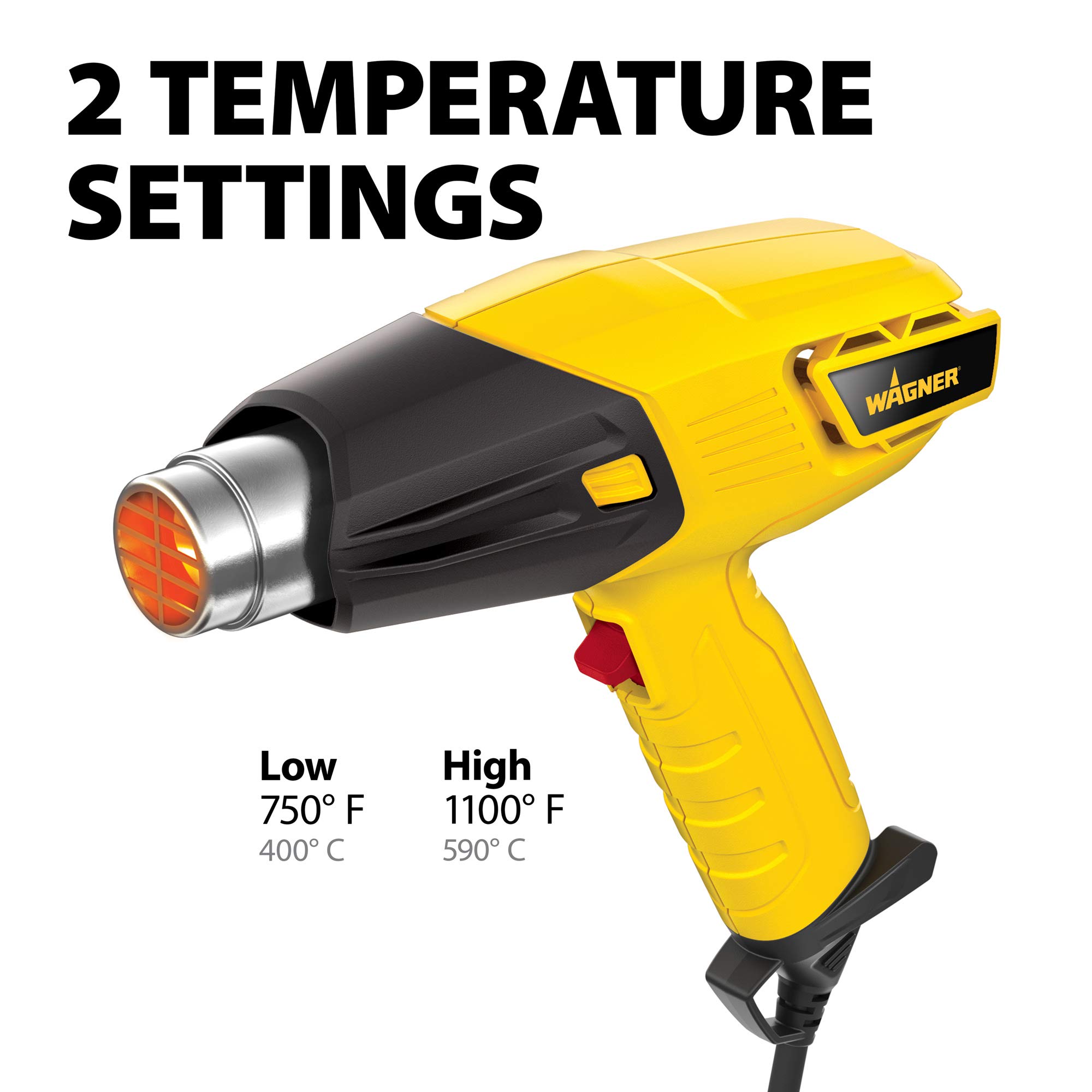 Wagner Spraytech 0503059 FURNO 300 Heat Gun - Dual Temperature 750°F & 1100°F - Electric Heat Gun for Paint Removal, PVC Bending, DIY Crafts, Shrink Wrapping, Thawing Pipes - Perfect for Home Improvement & Professional Use