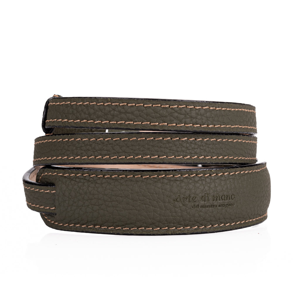 Arte di Mano Classic Reinforced Camera Neck Strap - 95cm Shrunken Calf Leather in Khaki | Comfortable & Durable for DSLR, Mirrorless & Vintage Cameras | Perfect for Travel, Street & Studio Photography