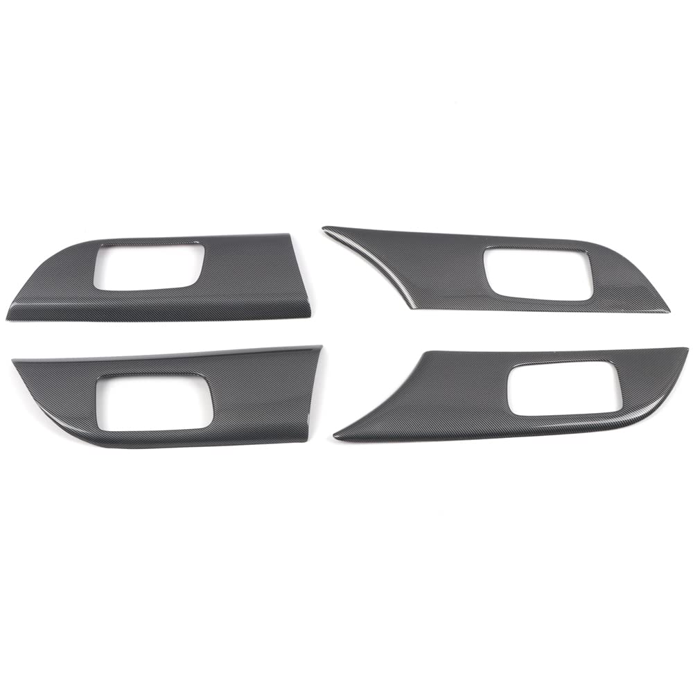 Carbon Fiber Black Inner Door Handle Bowl Cover Trim for Mitsubishi Lancer 2008-2017 (4pcs) - Upgrade Your Car Interior with Durable & Stylish Accessories for Enhanced Driving Experience