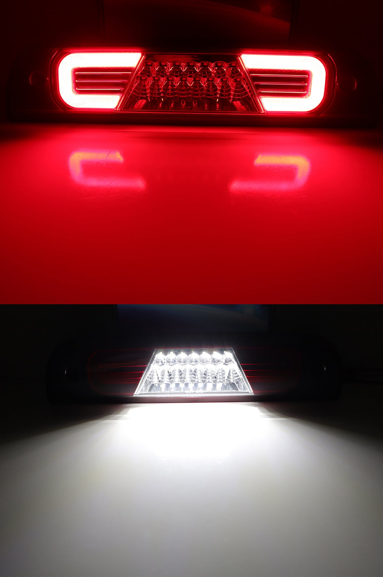 Dark Red C-Shaped LED 3rd Brake Light Compatible with 2014-2018 Chevy Silverado & GMC Sierra 1500/2500 - High Visibility Safety Upgrade for Night Driving & Towing