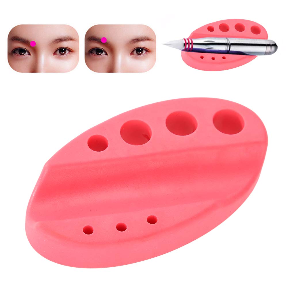4 Colors Oval Silicone Permanent Microblading Pigment Cup Stand - Ink Holder for Eyebrow Tattoo & Microblading (Green) - Perfect for Professional Artists & Home Use