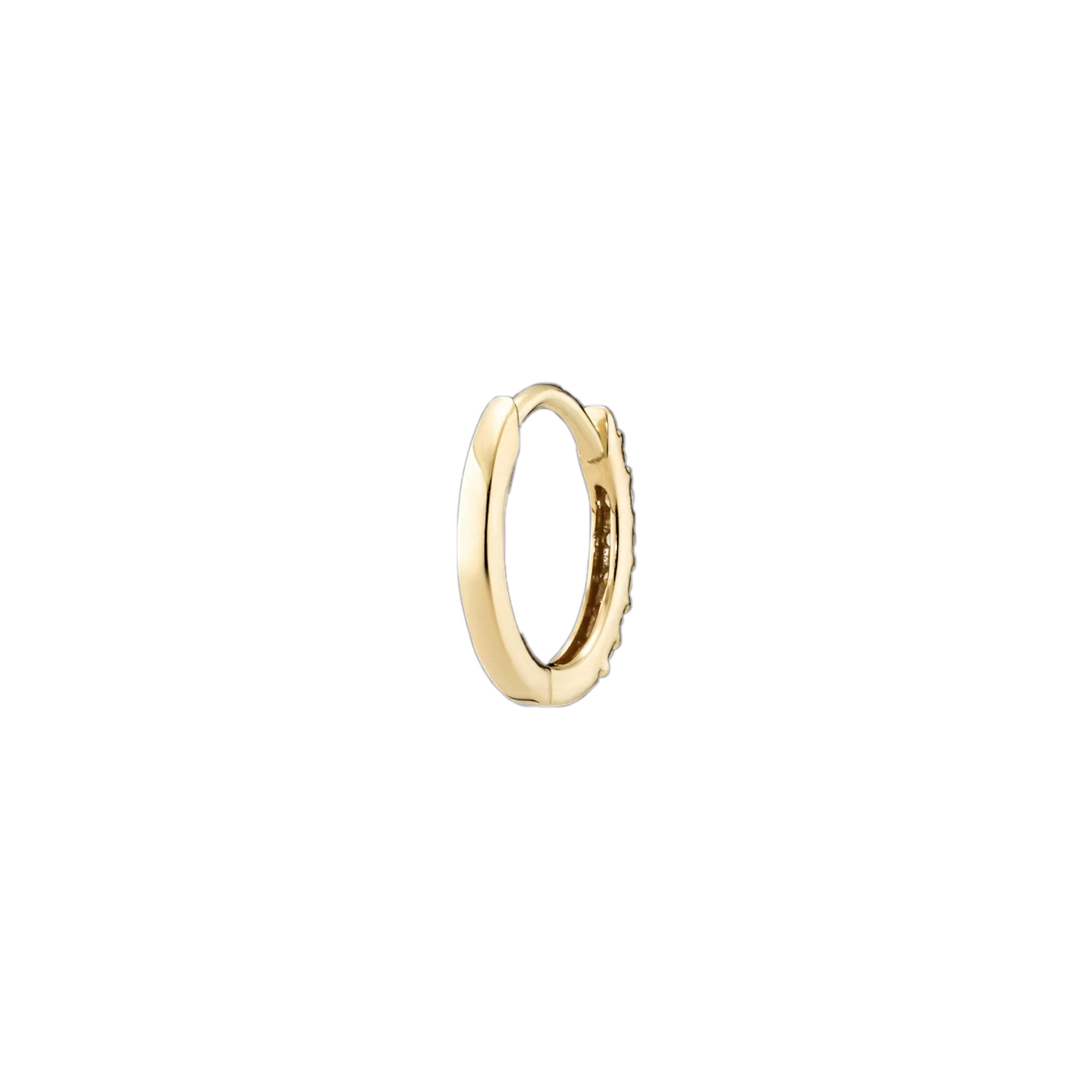 14K Gold MBF Lamarr Diamond Huggie Earrings - 8mm Size - Perfect for Everyday Wear, Gifts & Special Occasions
