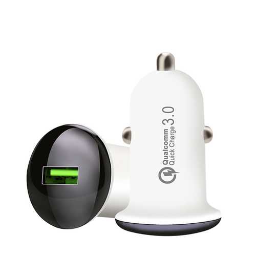 Bakeey QC3.0 Fast Car Charger with LED Indicator - Compatible with iPhone X/8 Plus, OnePlus 5T, Redmi 5 Plus, Huawei Mate 10 Pro, Samsung Galaxy S9+ - Perfect for Road Trips & Daily Commuting