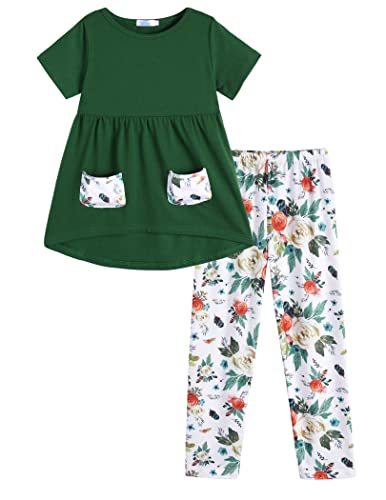 Dark Green/Orange Floral