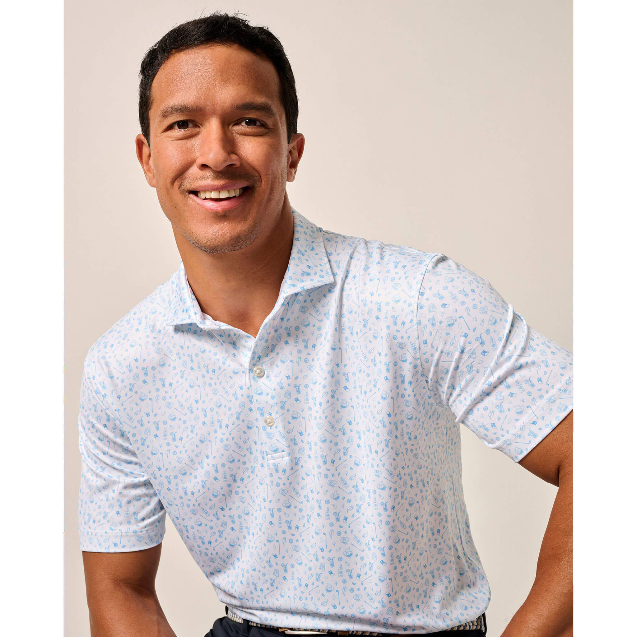 Johnnie O Juice Prep Performance Polo Shirt for Men - Moisture-Wicking Golf & Tennis Shirt in Maliblu - Perfect for Sports, Casual Wear & Outdoor Activities