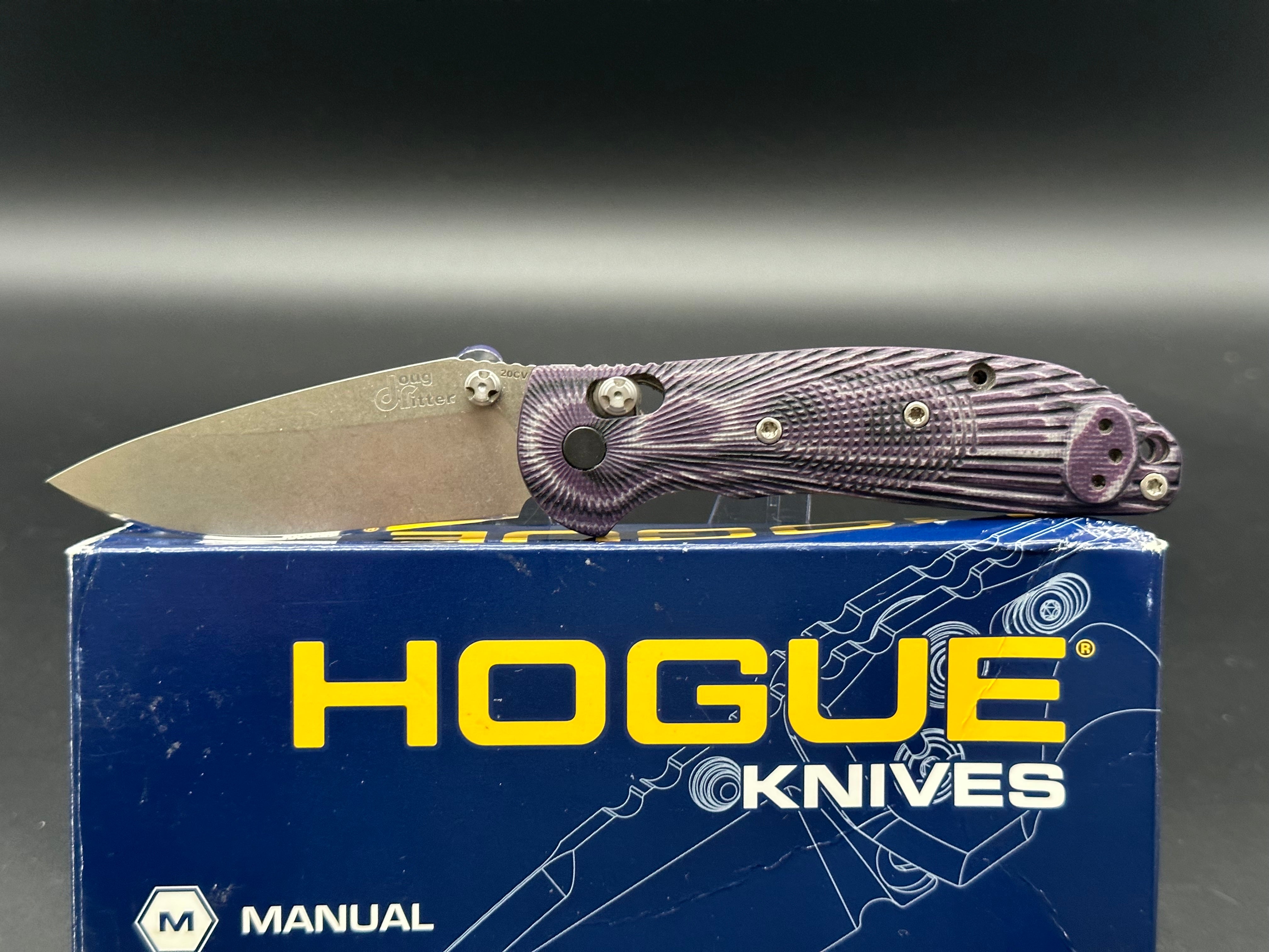 Doug Ritter Mini RSK MK1 G2 Folding Pocket Knife - Knifeworks Exclusive with Mascus Purple G10 Handle | EDC, Outdoor, Camping, Survival Gear