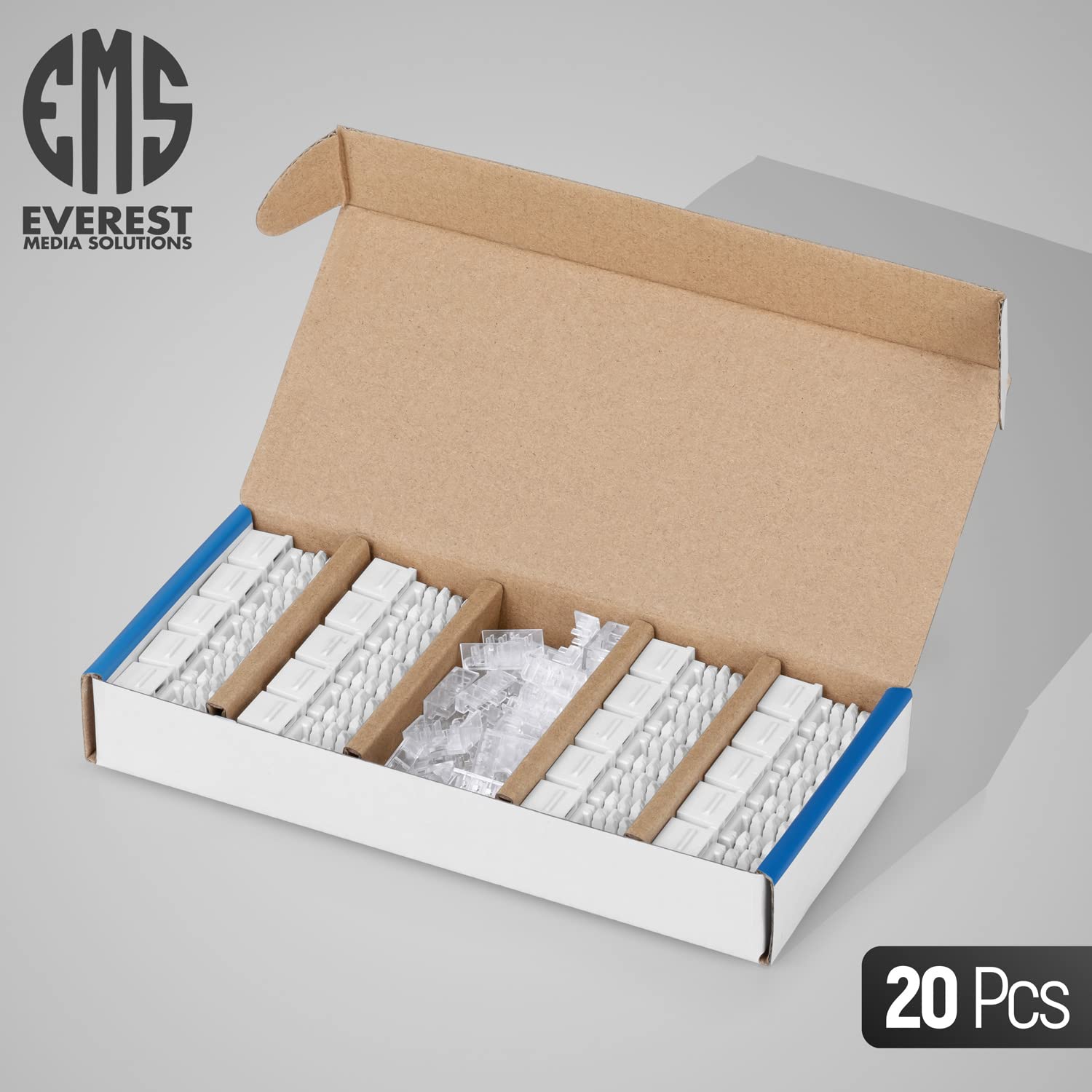 Everest Media Solutions Bundle – EasyJACK Speed Termination Tool & 20-Pack RJ45 CAT6 UTP Keystone Jacks (White) | Professional Network Installation Kit for Home & Office Ethernet Setup