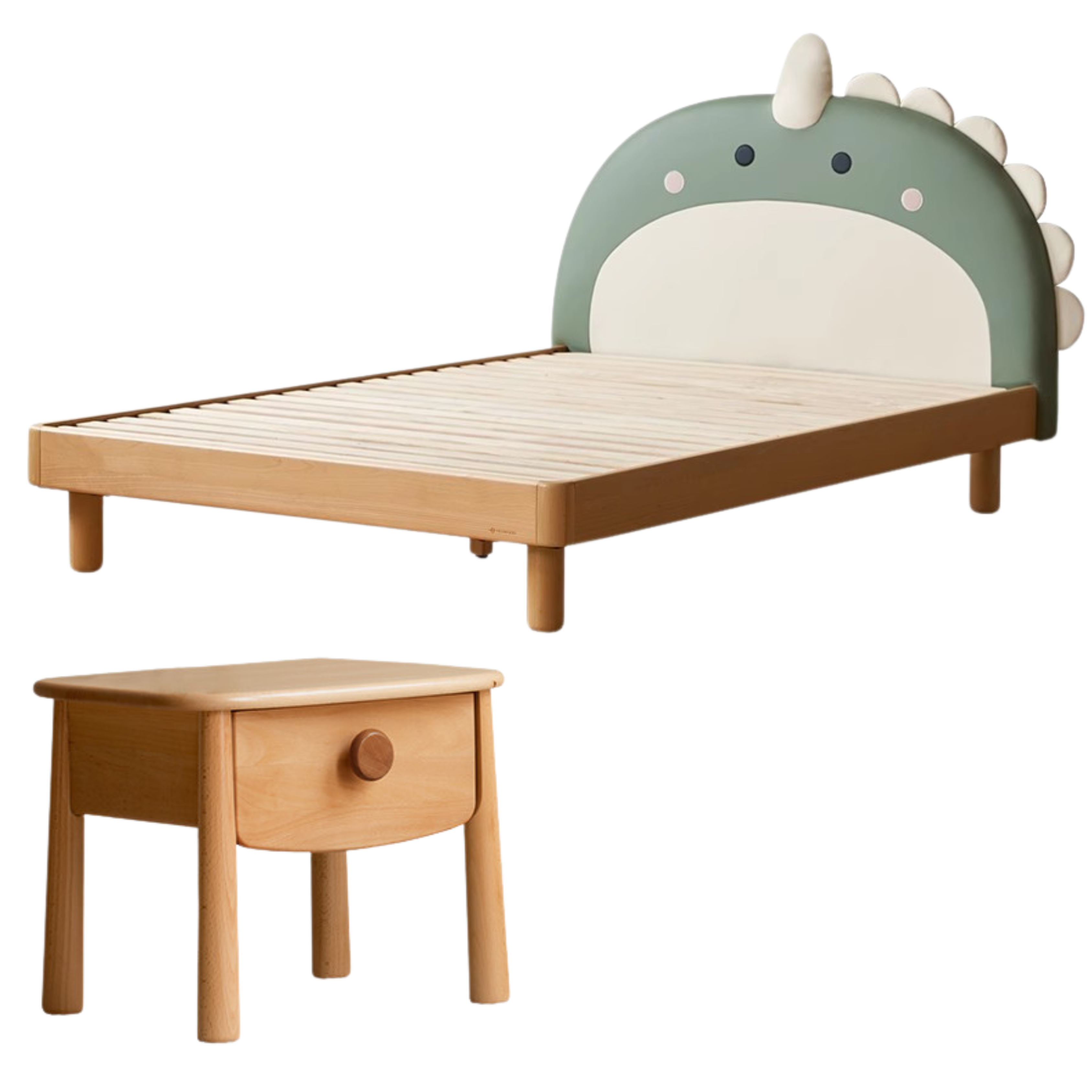 Organic Leather Kids Dinosaur Bed - Cartoon Themed Toddler Bed for Boys & Girls | Perfect for Nursery, Bedroom Decor and Playroom Fun