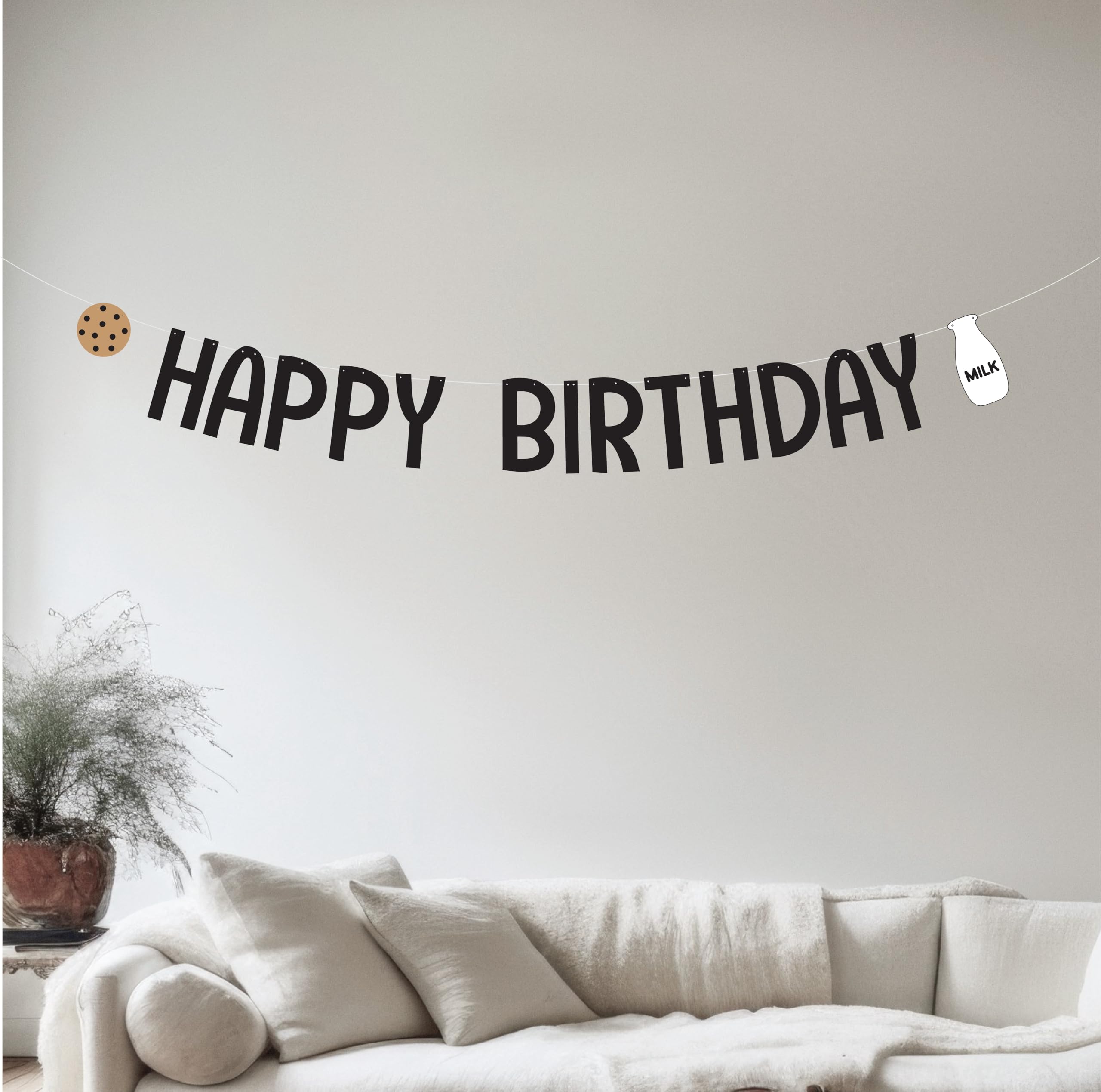 Premium Milk and Cookies Birthday Banner - Elegant Cookies and Milk Party Decorations for Baby Showers, Kids Birthdays & Themed Celebrations
