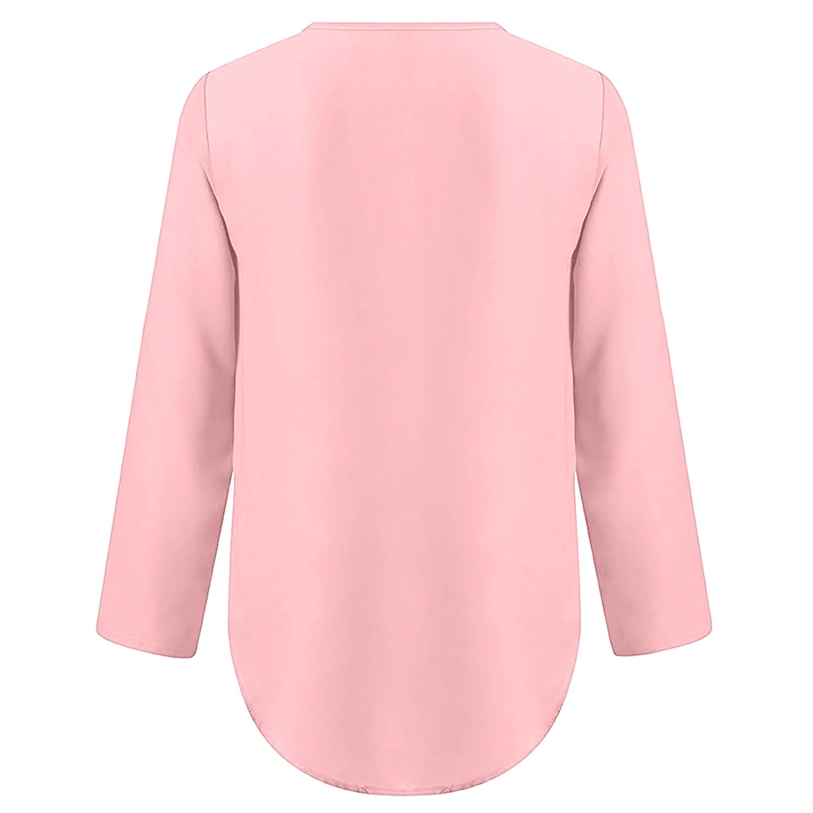 Sexy Women's Deep V Neck Zip Up T-Shirt with Rolled Sleeves - Casual Loose Fit Solid Pink Tunic Blouse for Party, Date Night & Summer Outfits