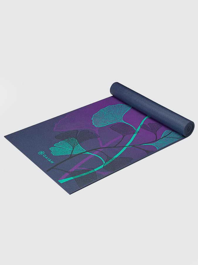 Premium Gaiam Lily Shadows Yoga Mat - 6mm Thick Non-Slip Exercise Mat for Yoga, Pilates & Home Workouts - Perfect for Studios, Gyms & Home Fitness