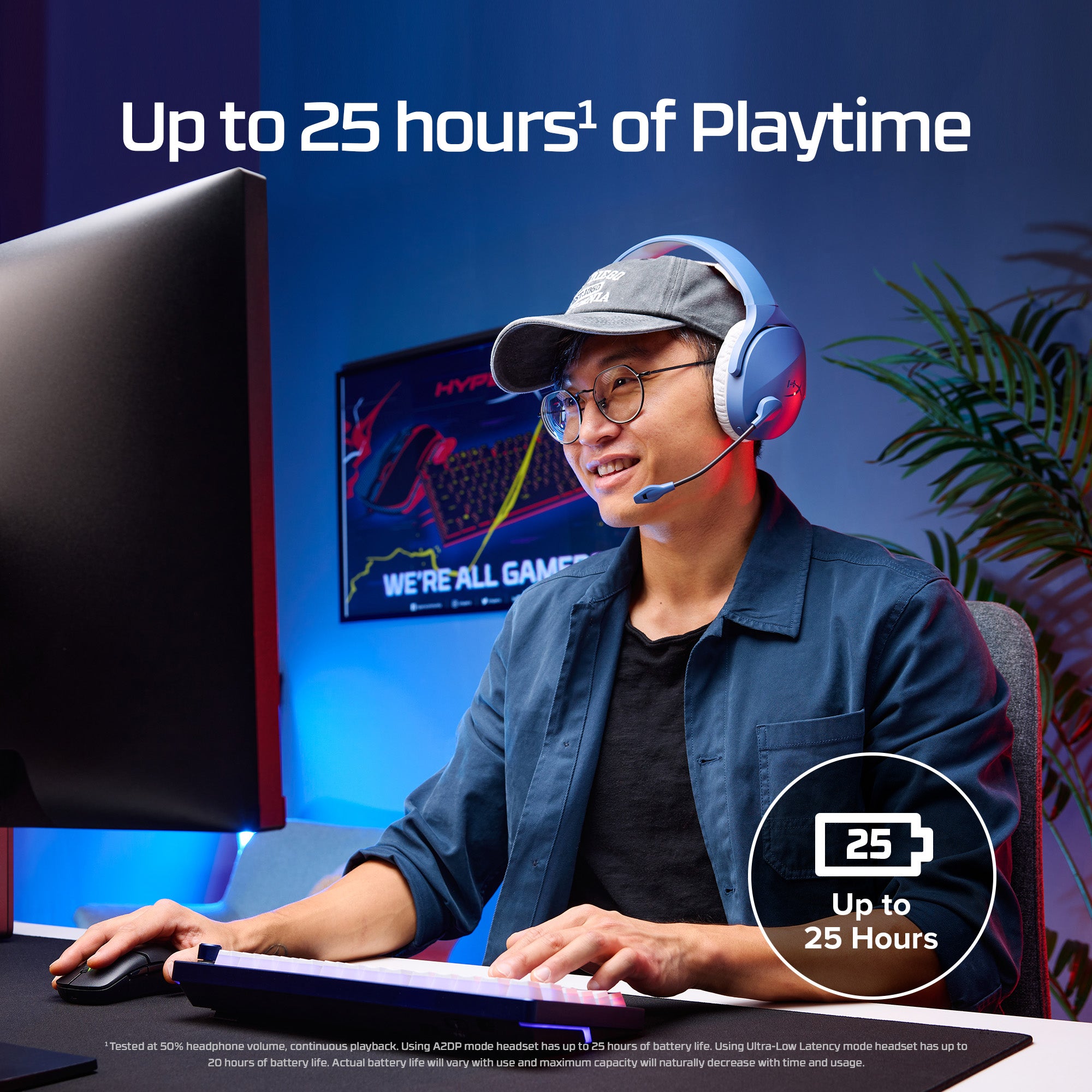 HyperX Cloud Jet Wireless Gaming Headset - Noise Cancelling, 7.1 Surround Sound, 30H Battery - Perfect for PC, PS5, Xbox & Mobile Gaming