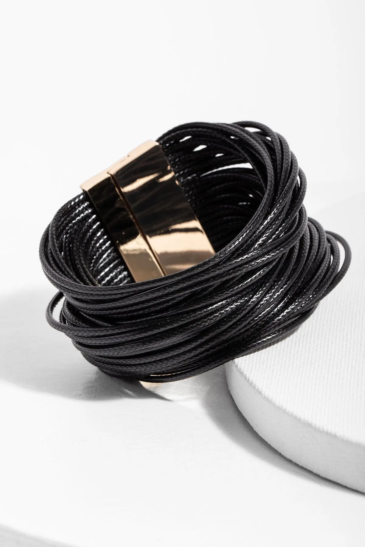 Stylish Metallic Multi Strand Leather Cord Bracelet for Women - Boho Chic Handmade Jewelry Gift for Everyday Wear & Layering