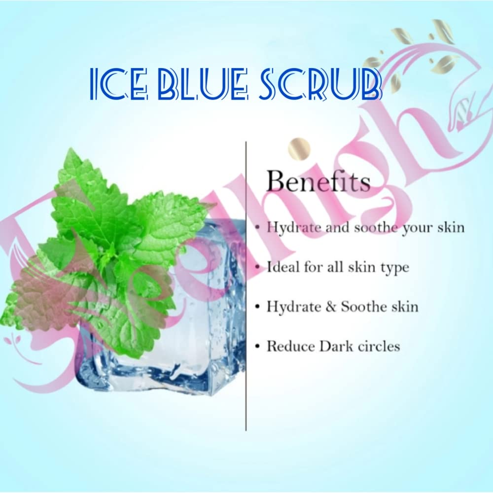 Feelhigh Charcoal & Ice Blue Deep Cleansing Face & Body Scrub (500ml) - Exfoliating Facial & Skin Care Products for Acne, Blackheads & Glowing Skin - Perfect for Daily Skincare Routine & Spa Treatment