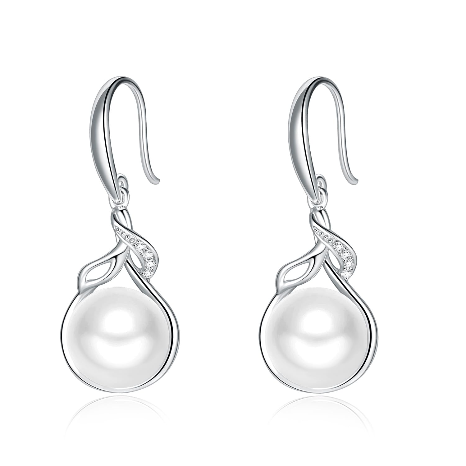 Pearl Earrings for Women - Elegant Fine Jewelry Gift for Mom, Wife, Her | Birthday, Anniversary, Valentine's Day, Christmas & Mother's Day Present | Perfect for Weddings, Date Nights & Special Occasions