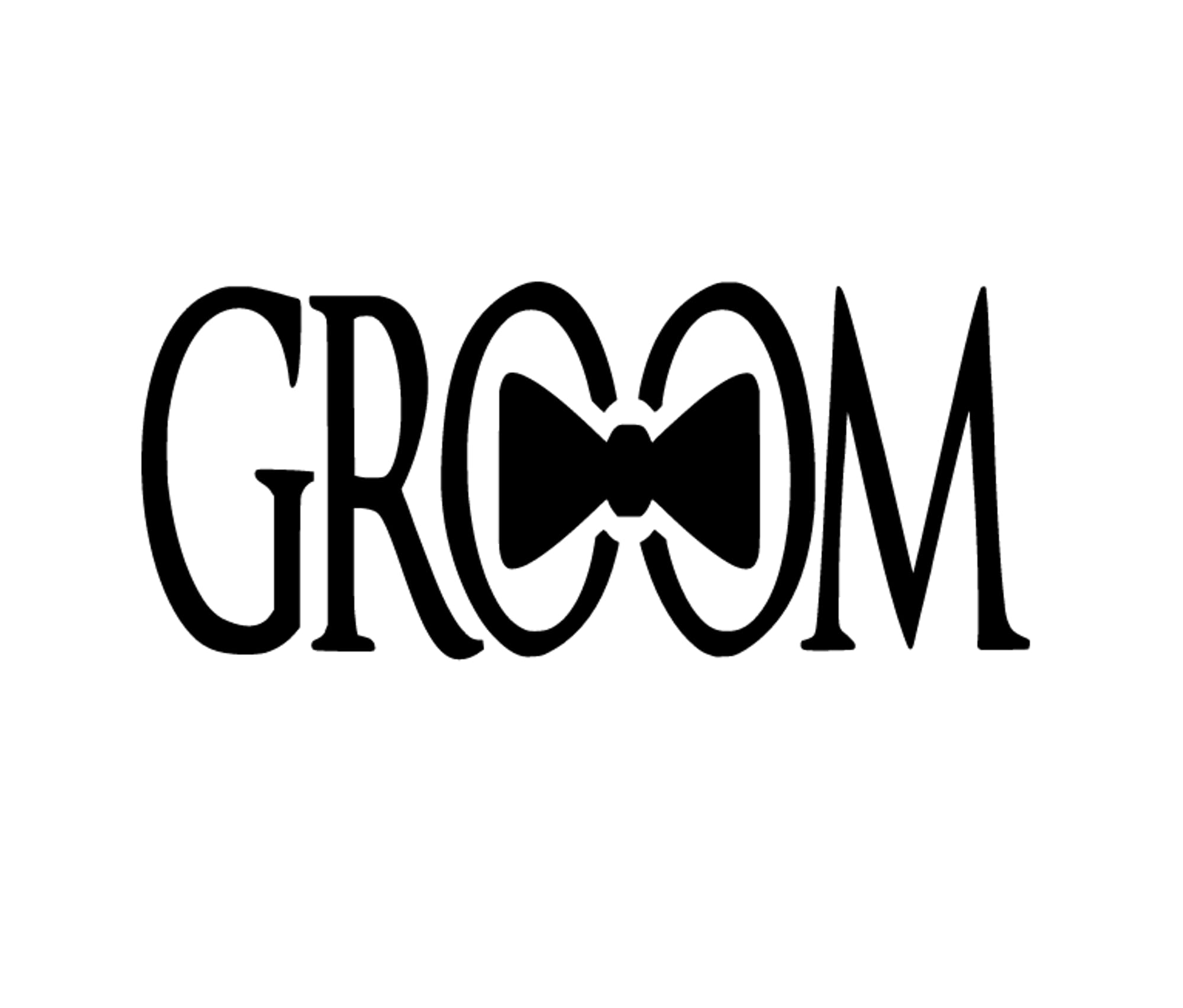 Groom Iron On Decal - Customizable T-Shirt Transfer for Bachelor Party & DIY Crafts - Ready to Press Graphic Patch in Multiple Sizes & Colors (Black) - Perfect for Wedding Events, Groomsmen Gifts & Personalized Apparel