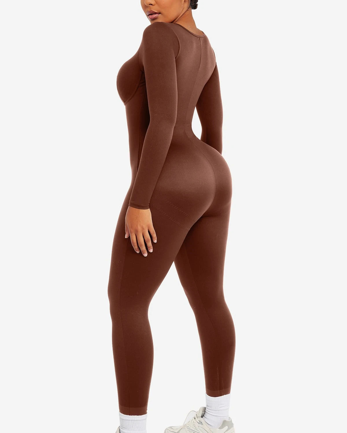 AirSlim® Long Sleeve Sport Shaping Jumpsuit for Women - Slimming Workout Bodysuit with Compression for Yoga, Gym & Running - Tummy Control & Body Shaper Activewear