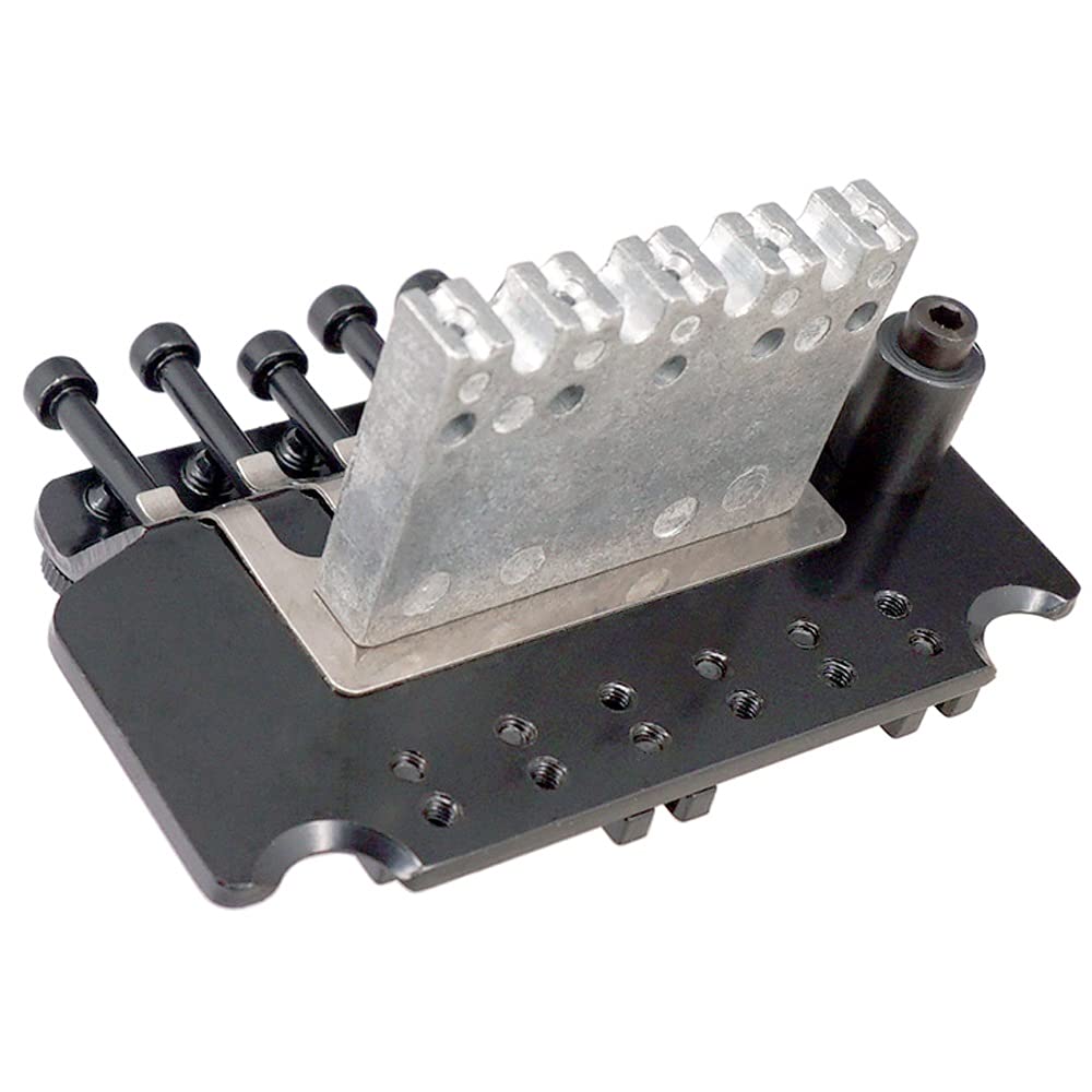 Electric Guitar Bridge Saddle & Tremolo System - 6 String Double Roll Tailpiece Replacement with Zinc Alloy Construction (Black) - Perfect for Guitar Upgrades, Repairs & Professional Performances
