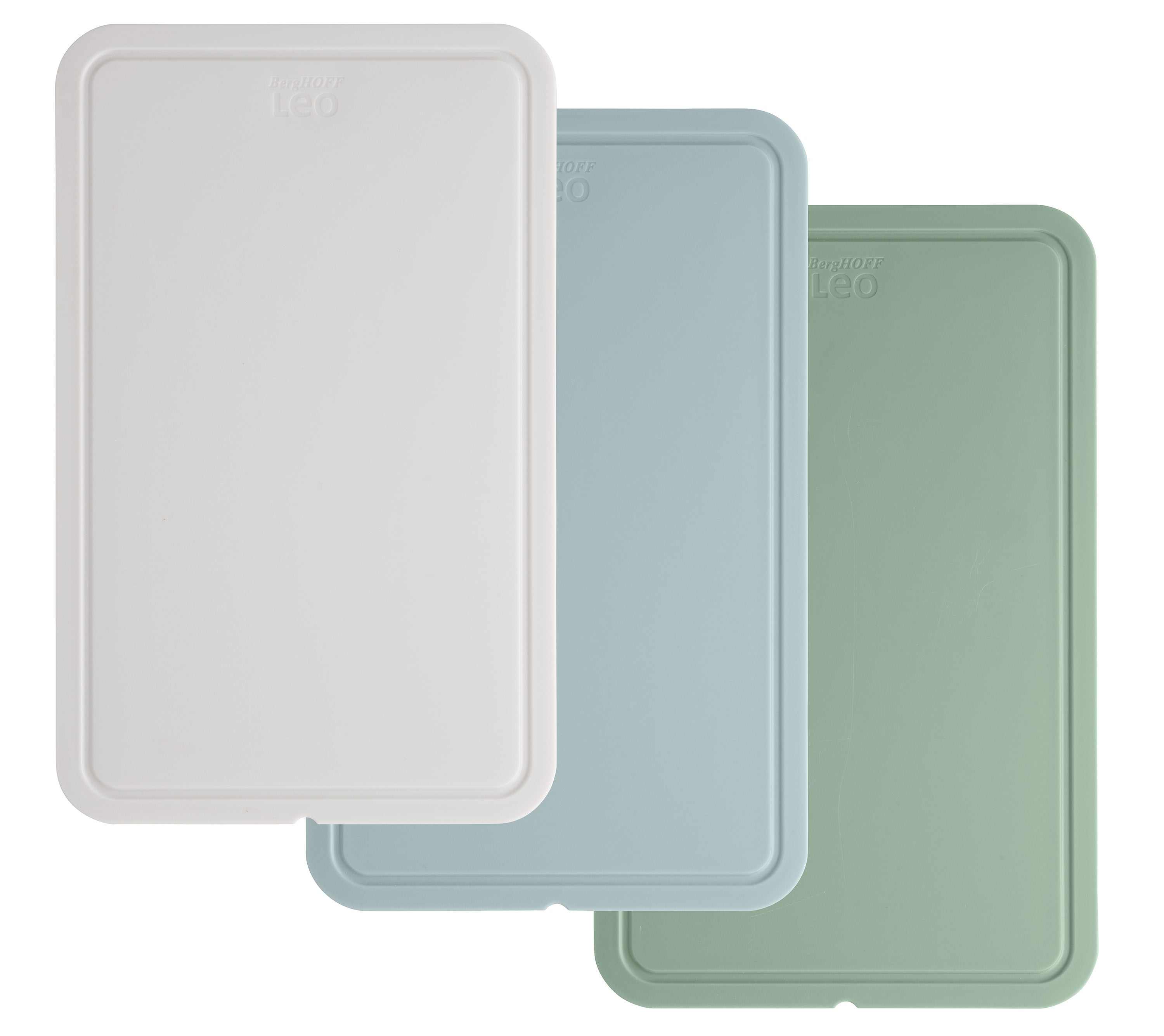 BergHOFF Leo Legacy 3-Piece Plastic Cutting Board Set - 12.5 Inch, BPA-Free, Dishwasher Safe, Non-Slip Grip - Perfect for Meal Prep, Chopping Vegetables, and Serving Charcuterie