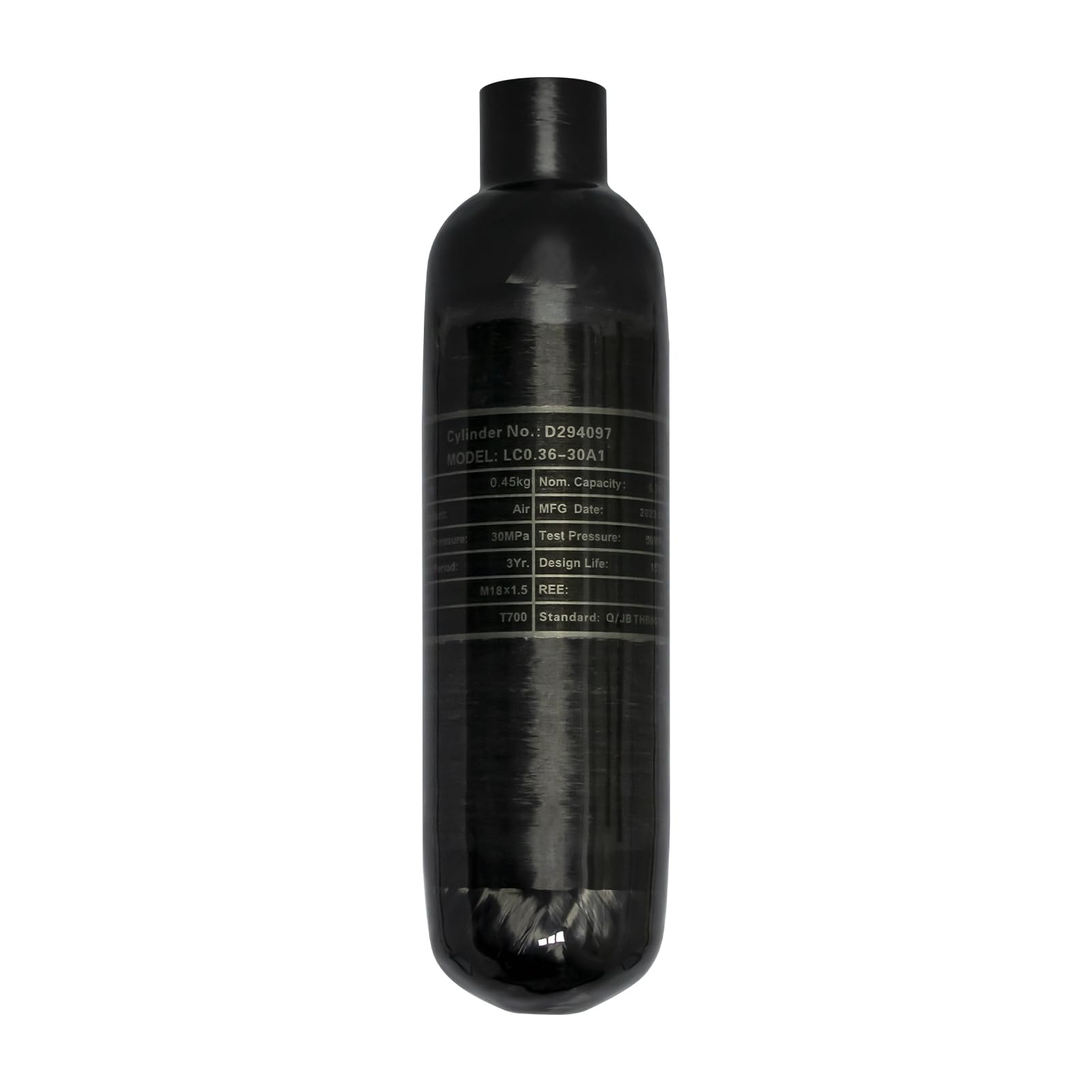 TUXING 4500psi Carbon Fiber HPA Paintball Tank - 0.36L/360CC/21Cu in High Pressure Air System for PCP, Paintball, Scuba & SCBA - Lightweight & Durable for Outdoor Sports, Airsoft & Diving Adventures