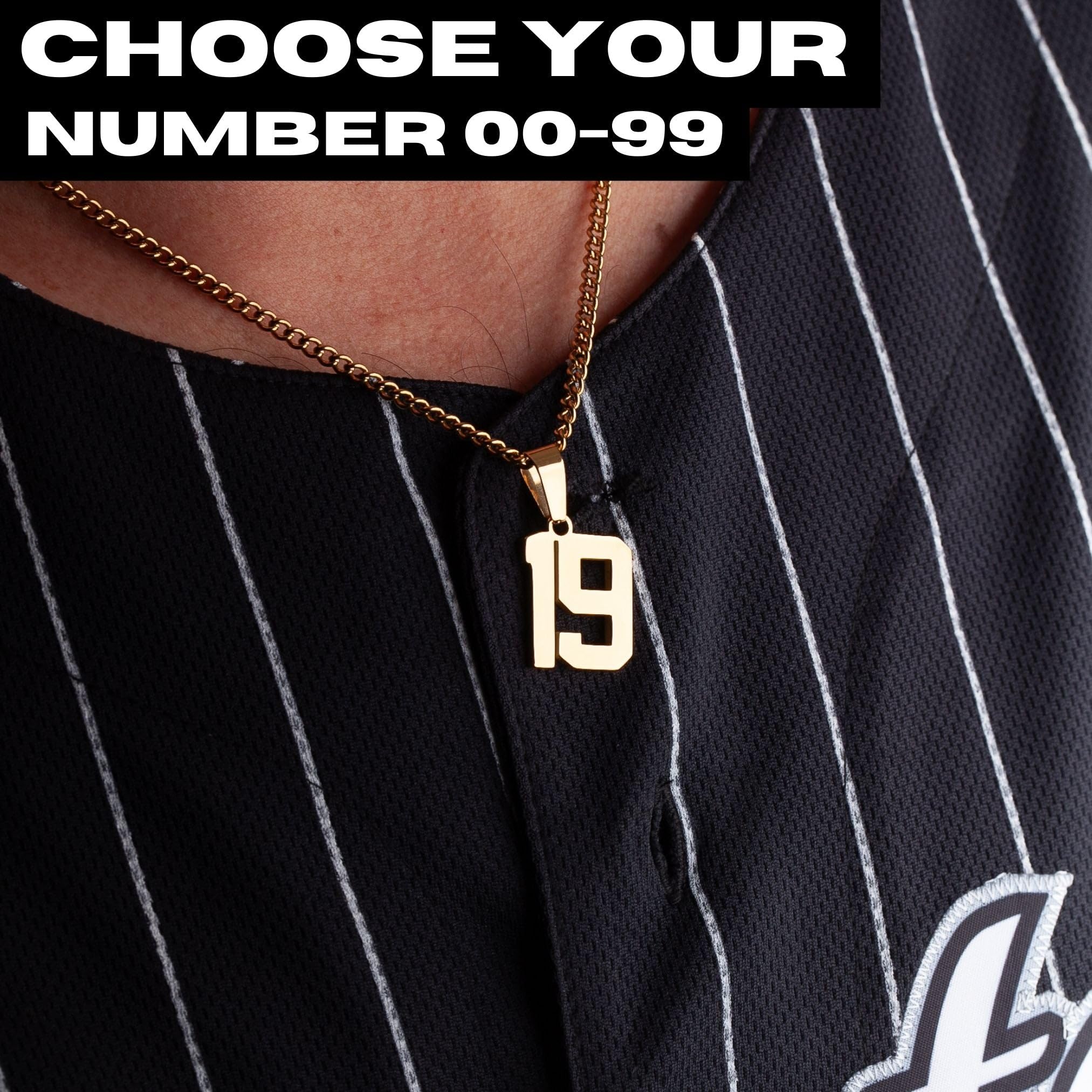 Custom Jersey Number Necklace 00-99 - Personalized Baseball, Football & Softball Jewelry - Perfect Senior Gifts for Sports Lovers & Game Day Outfits