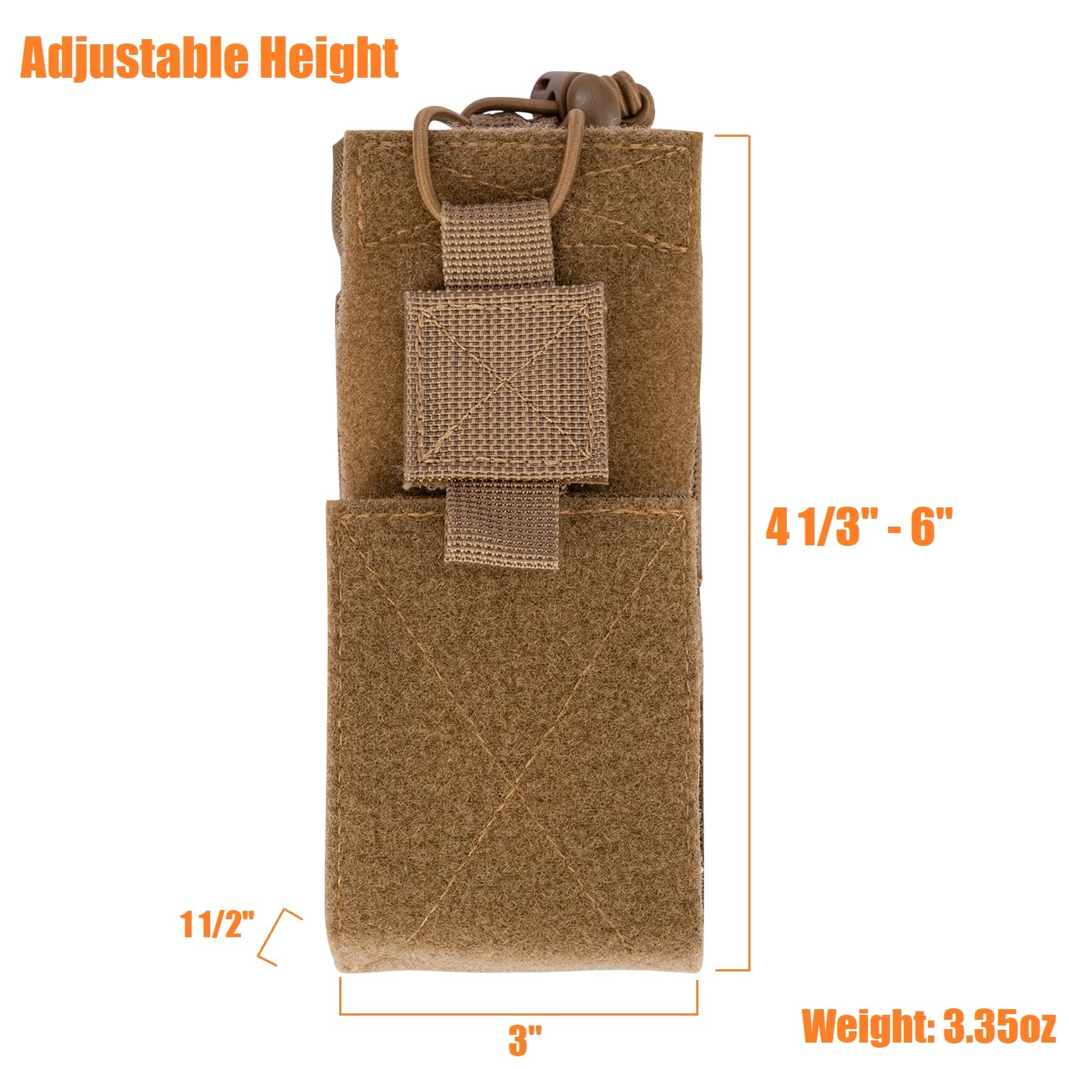 Tactical MOLLE Radio Pouch & Magazine Holder - Adjustable Walkie Talkie Holster for Duty Belt, 5.56mm & 7.62mm Rifle Mag Carrier - Durable Nylon Case for Police, Security, Rescue & Outdoor Adventures