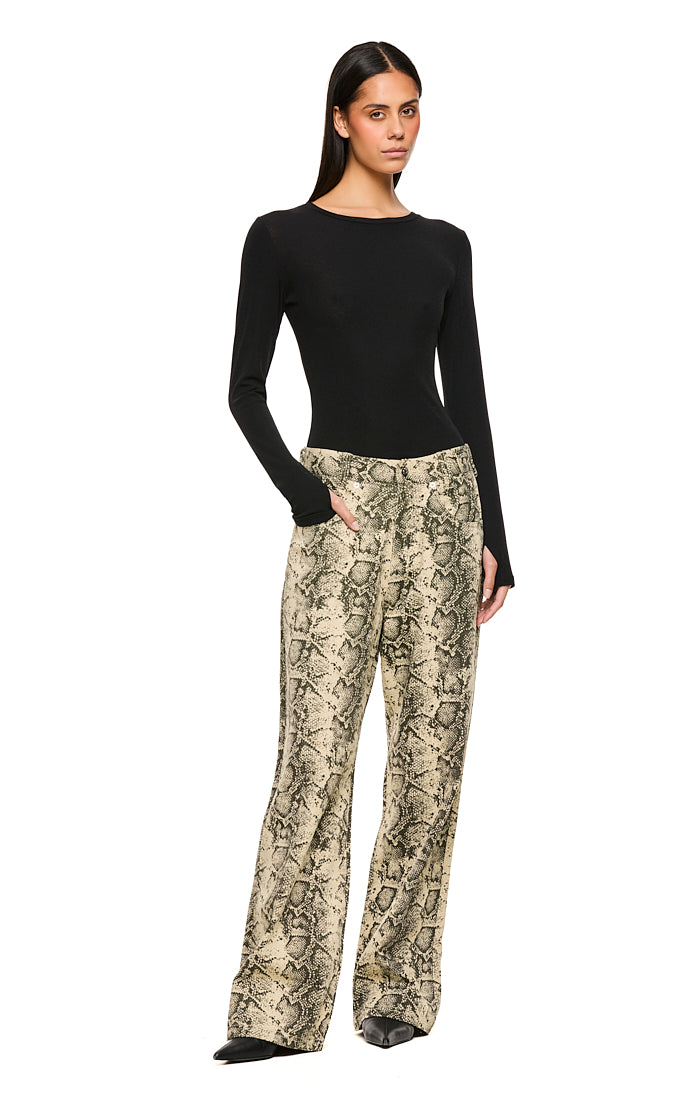 Maxwell High-Waisted Snake Print Jeans for Women - Trendy Skinny Denim Pants with Stretch, Comfort Fit - Perfect for Casual Outings, Nightlife & Street Style Fashion