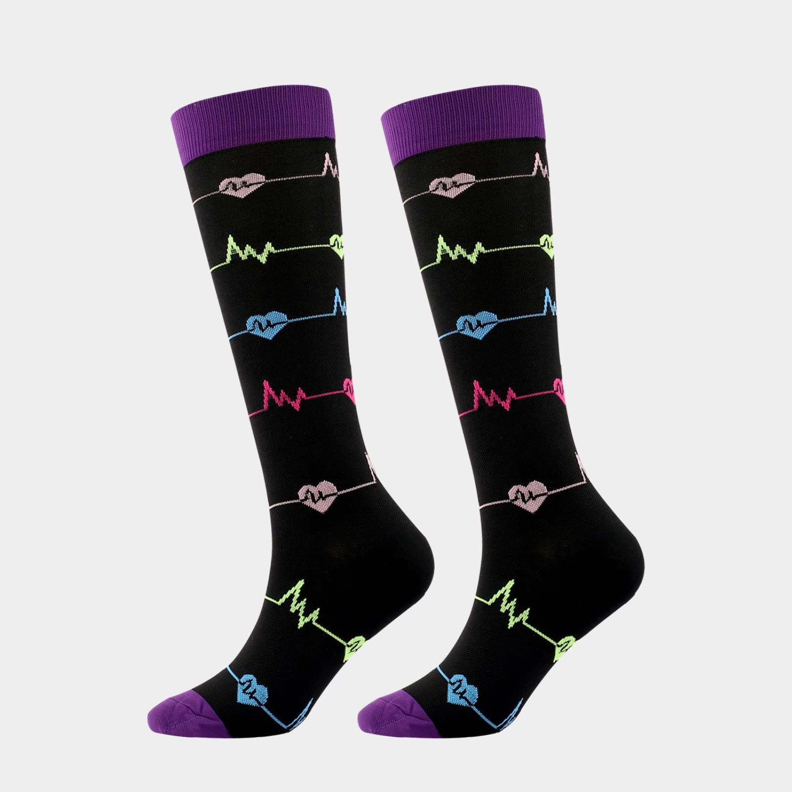 Best Sports Compression Socks 20-30mmHg for Outdoor Cycling & Running - Circulation Support Socks for Athletes & Travelers - Improve Performance & Reduce Fatigue