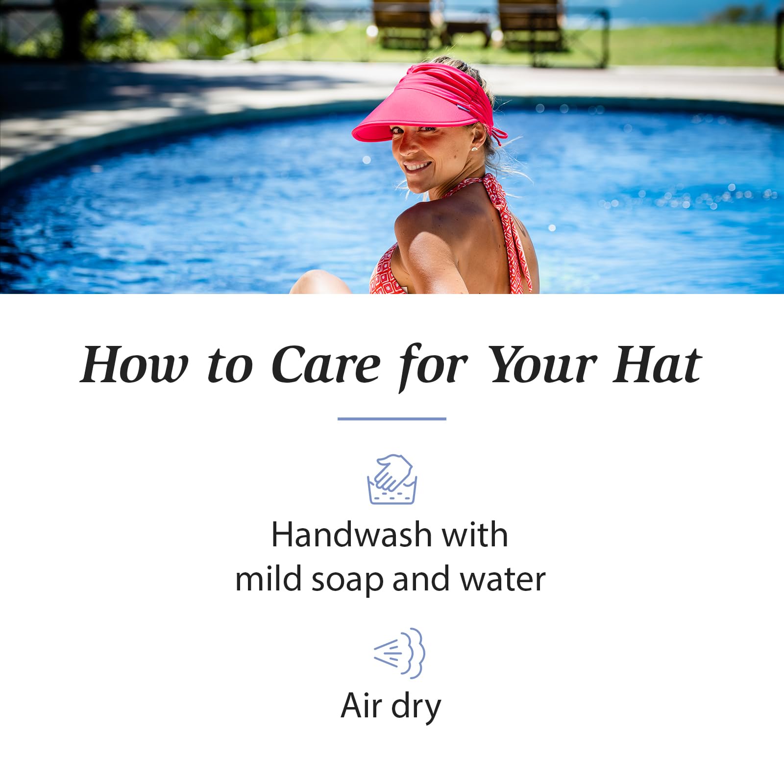 Wallaroo Hat Company Women's Aqua Sun Visor - UPF 50+ UV Protection, Breathable & Lightweight, Navy Blue - Perfect for Beach, Hiking, Golf & Outdoor Adventures