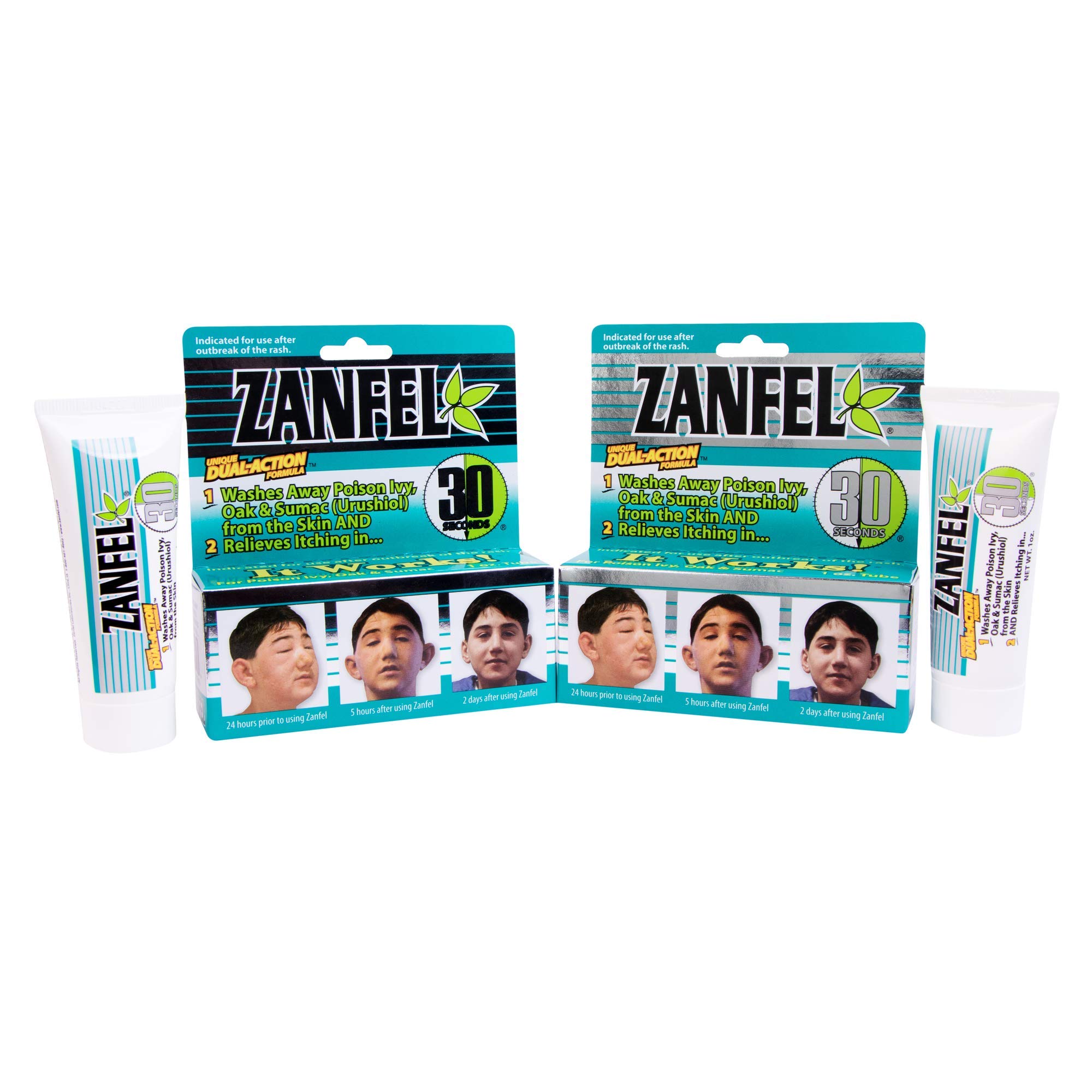 ZANFEL Poison Ivy, Oak & Sumac Wash Treatment - 1 Oz (2-Pack) | Fast Relief for Skin Irritation from Poisonous Plants | Ideal for Hiking, Camping & Outdoor Activities