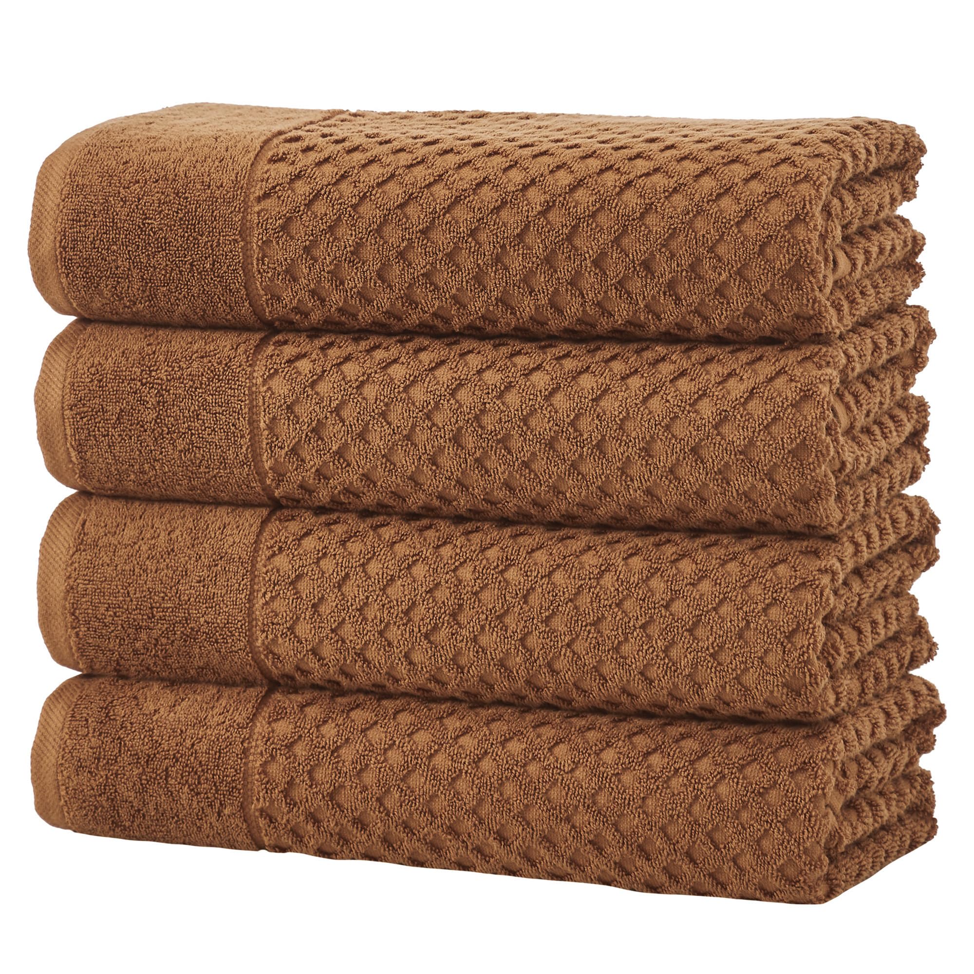 Premium Copper Bath Towels Set of 4 - 100% Cotton 54x27 Inches, Ultra Absorbent & Quick-Dry Bathroom Towels for Spa, Gym, and Beach Use (Copper Color)