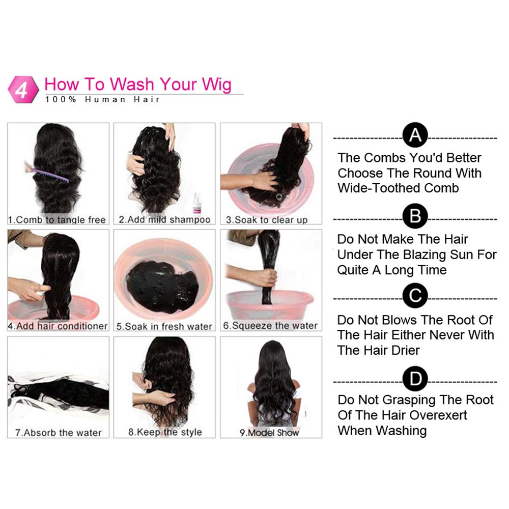 100% Unprocessed Virgin Water Wave Lace Front Wigs - T Part Human Hair Wigs Natural Black (16 Inch) for Everyday Wear, Cosplay & Special Occasions
