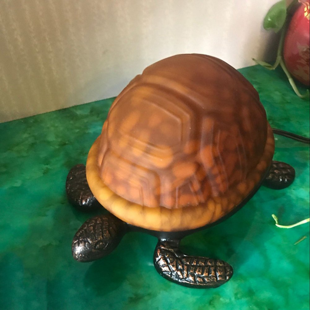 Turtle Shaped Table Lamp - Decorative Brown Night Light for Bedroom, Study & Restaurant | Cozy Ambient Lighting for Home & Office Decor