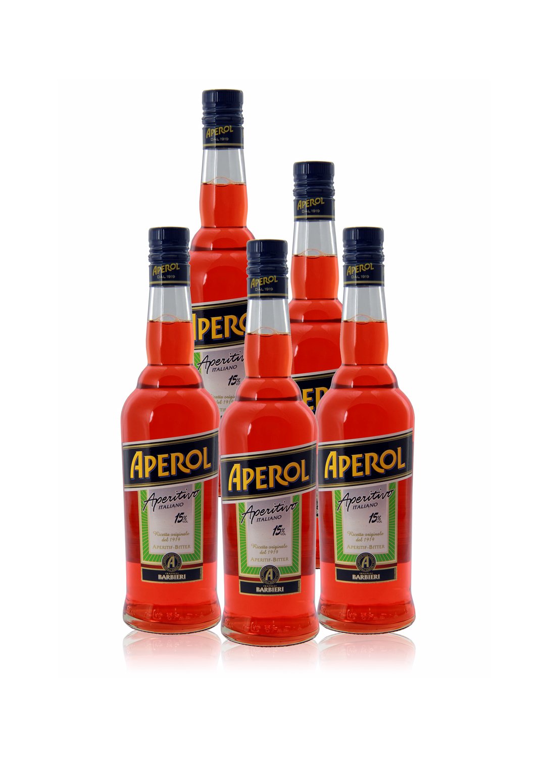 Aperol Italian Aperitif - 5 Bottle Pack | Perfect for Spritz Cocktails, Summer Parties & Outdoor Gatherings