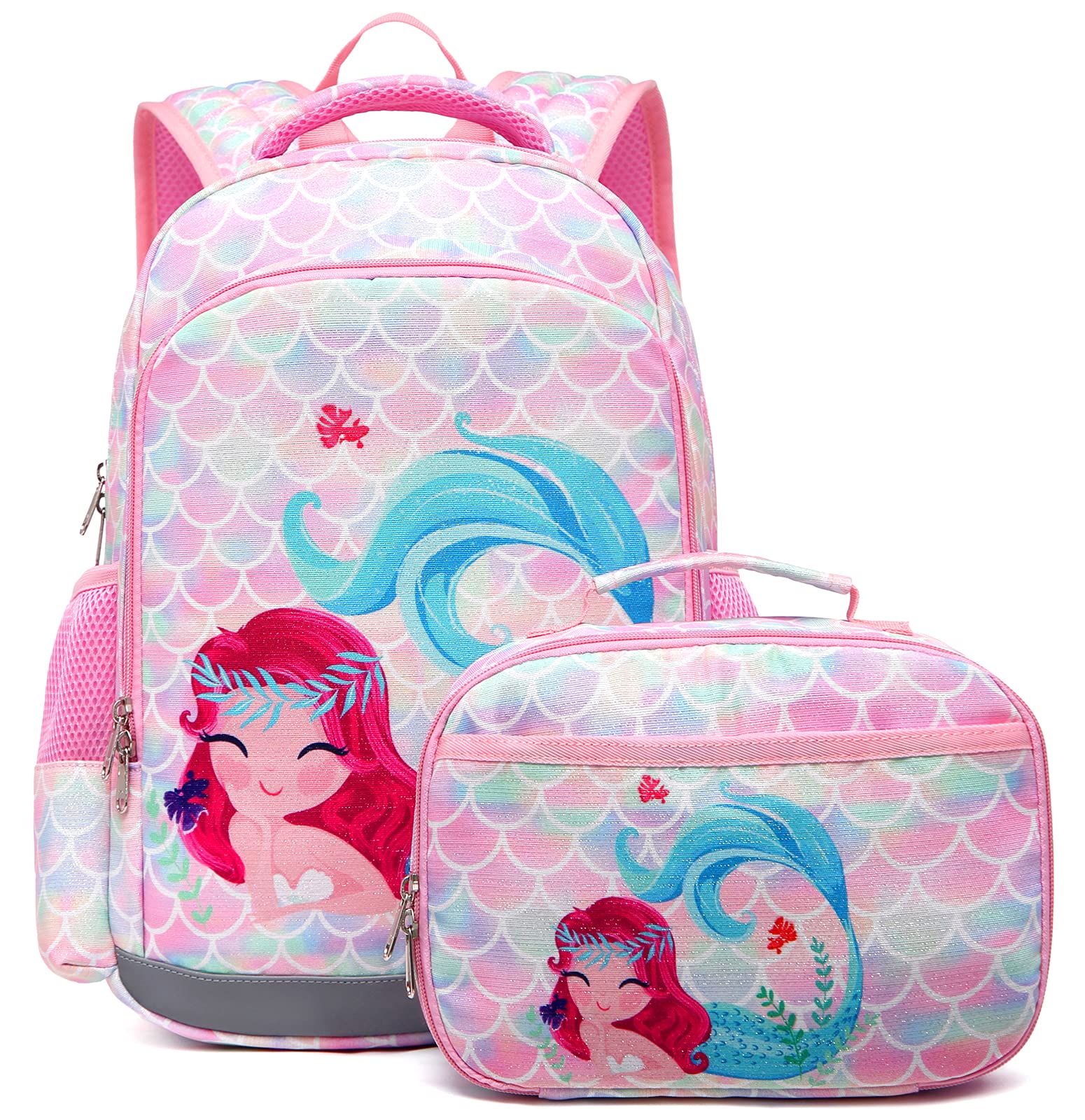 JIANYA Girls Backpack with Lunch Box Set - Cute Preschool & Kindergarten Bookbag for School, Travel & Daily Use