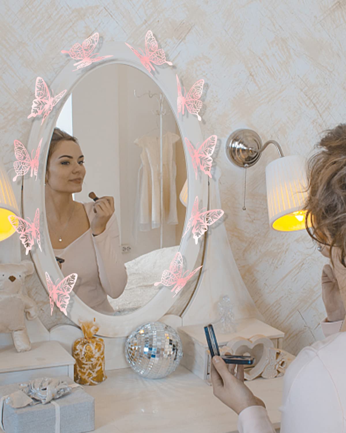60pcs 3D Pink Butterfly Wall Stickers - Y2K Aesthetic Room Decor for Teen Girls, Dorm Decorations, Birthday Party & Cake Decor | Perfect for Bedroom, Nursery, Wedding, Baby Shower & DIY Crafts