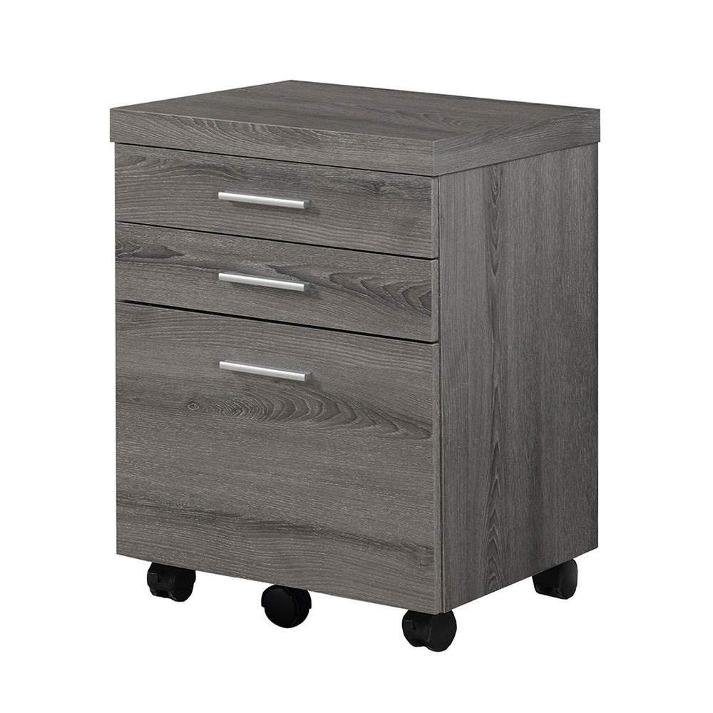 Monarch Specialties 3-Drawer File Cabinet - Dark Taupe Office Storage Cabinet for Documents & Folders | Perfect for Home Office, Business & School Organization