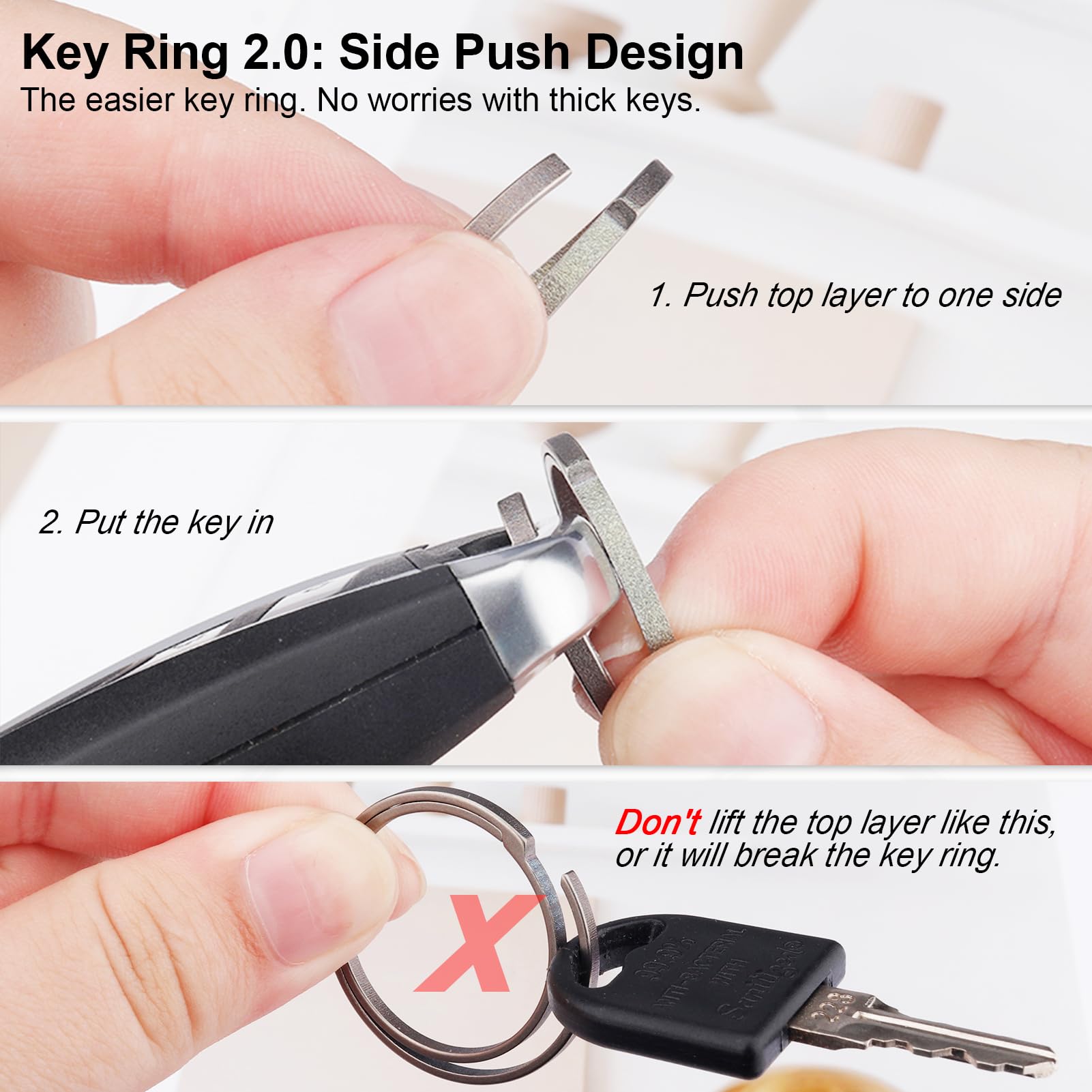 Titanium Keychain Carabiner - Quick Release Key Ring for Outdoor & Travel