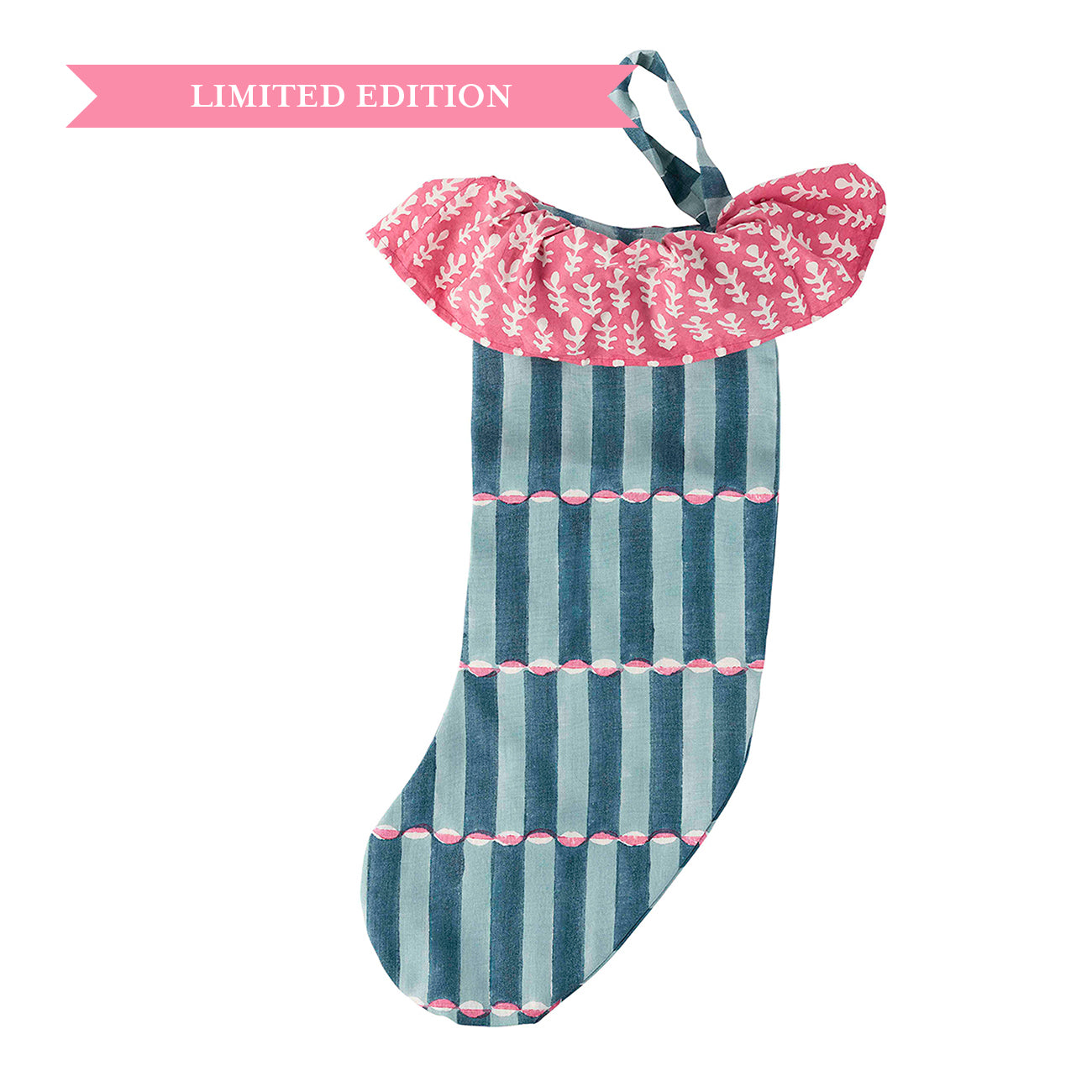 Luna Blue Pink Stockings with Bagru Pink Frill - Elegant and Comfortable Stockings for Women, Perfect for Parties, Weddings, and Special Occasions