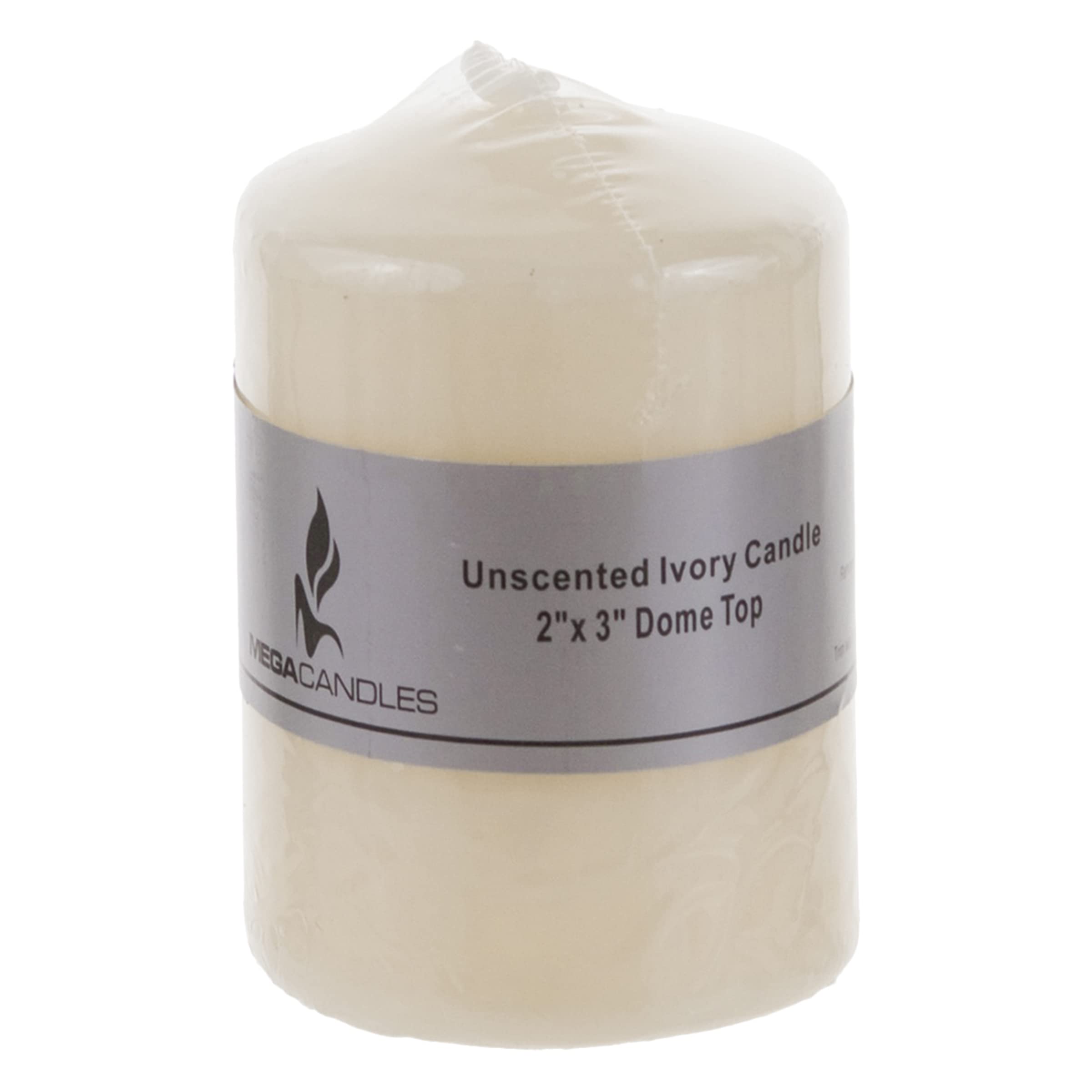 Premium Unscented Ivory Pillar Candles 6-Pack - 2