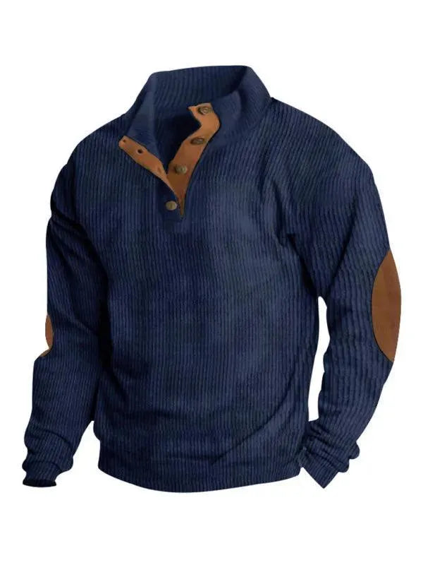Men's Stand Collar Corduroy Sweatshirt - Vintage Style Casual Pullover for Fall & Winter | Perfect for Outdoor Activities, Work & Everyday Wear