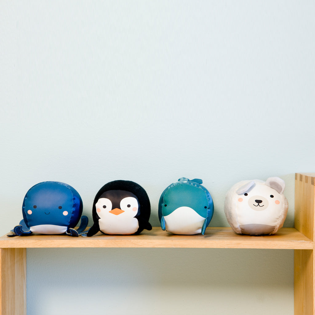 Little Big Friends Set of 4 Roly Poly Ocean-Themed Sensory Balls for Babies & Toddlers - Perfect for Early Learning, Sensory Play and Nursery Decor