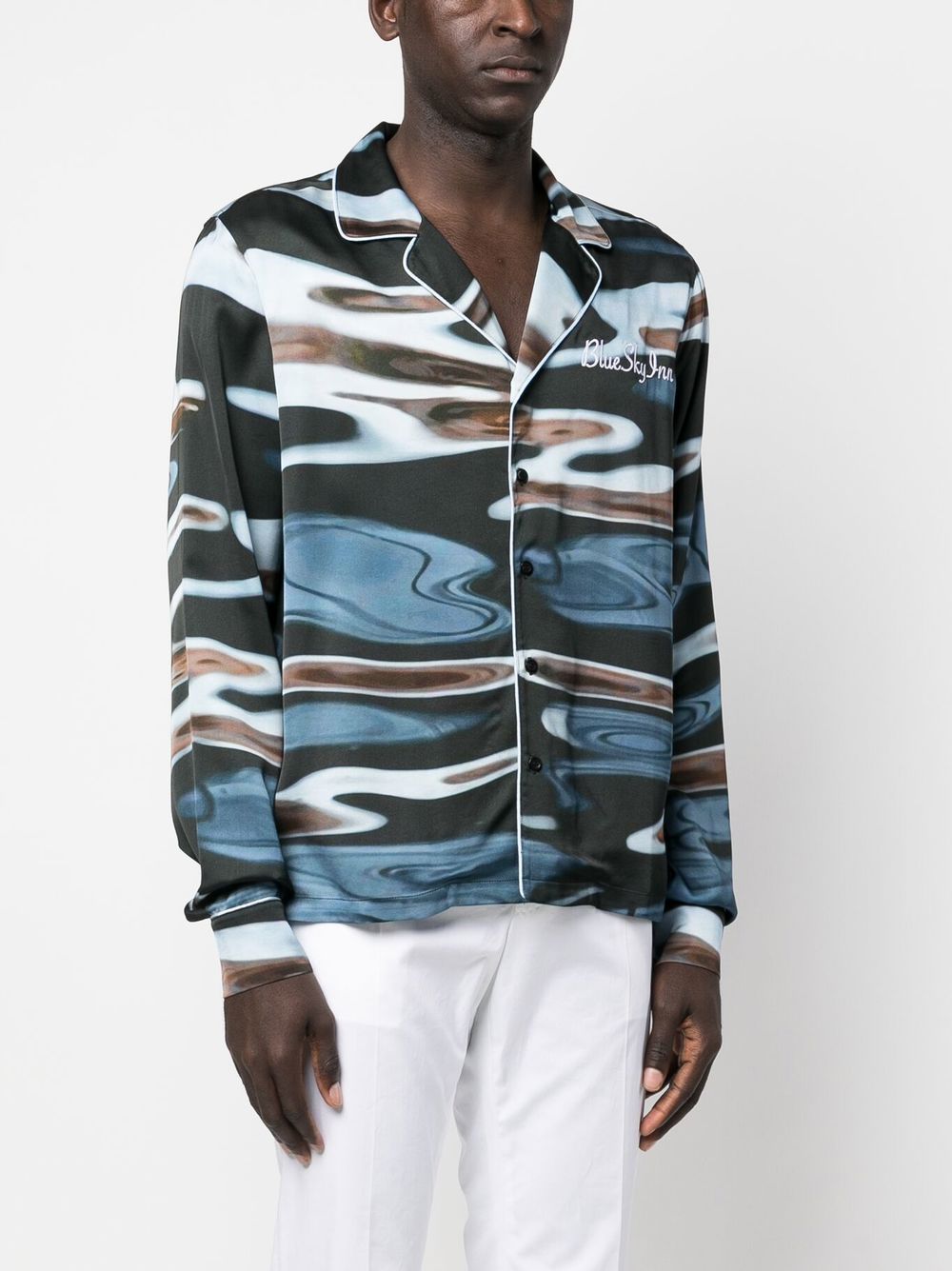 BLUE SKY INN Clear Blue Shirts for Men - Casual Comfort Wear for Everyday Outings & Travel