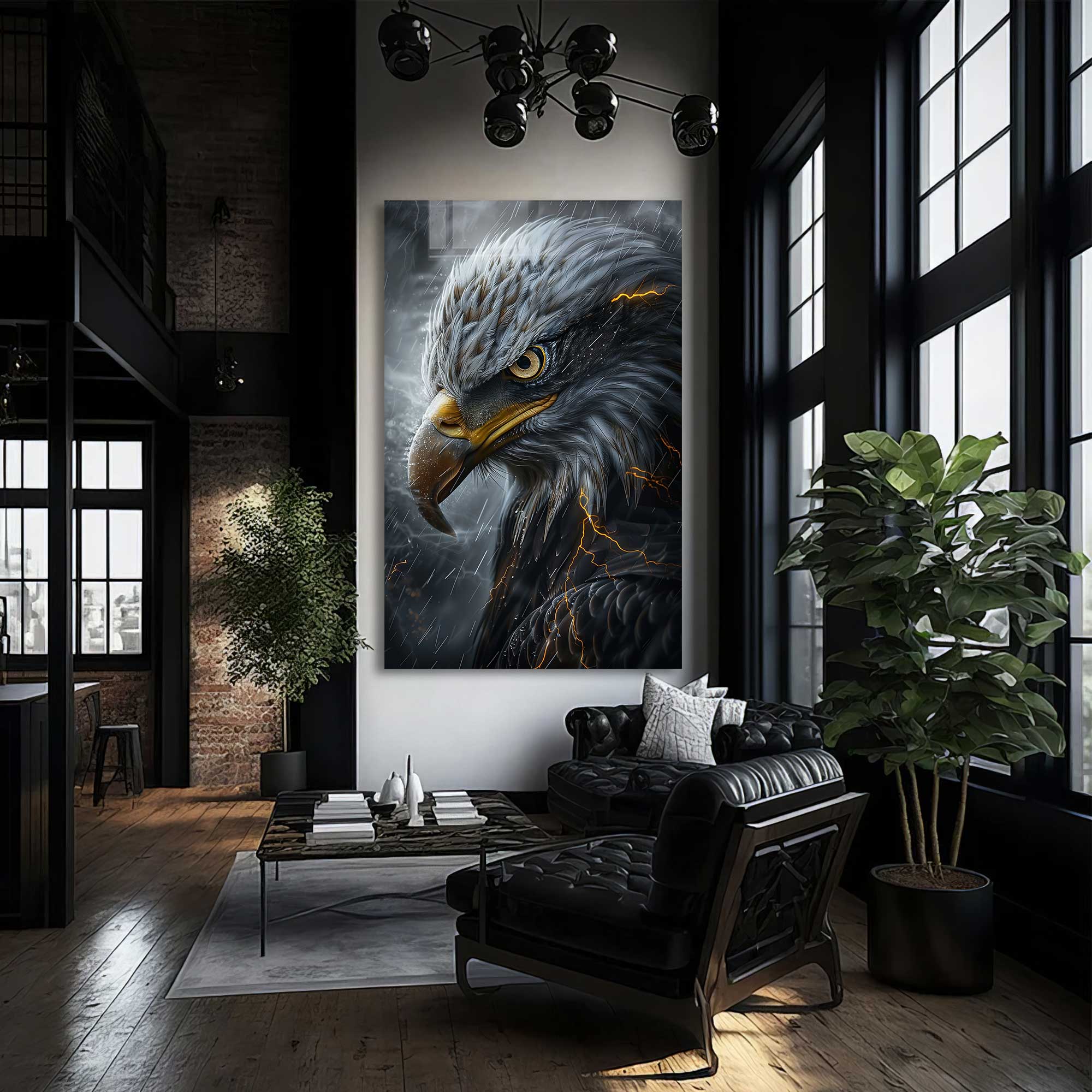 Wild Eagle Tempered Glass Wall Art - Stunning Home Decor for Living Room, Office & Bedroom - Shatterproof & Durable Glass Artwork