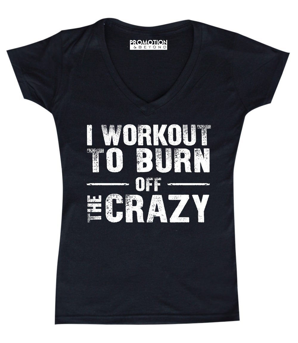 Funny Gym Women's V-Neck Workout T-Shirt - Perfect for Fitness, Running & Weightlifting - Hilarious Workout Motivation for Women