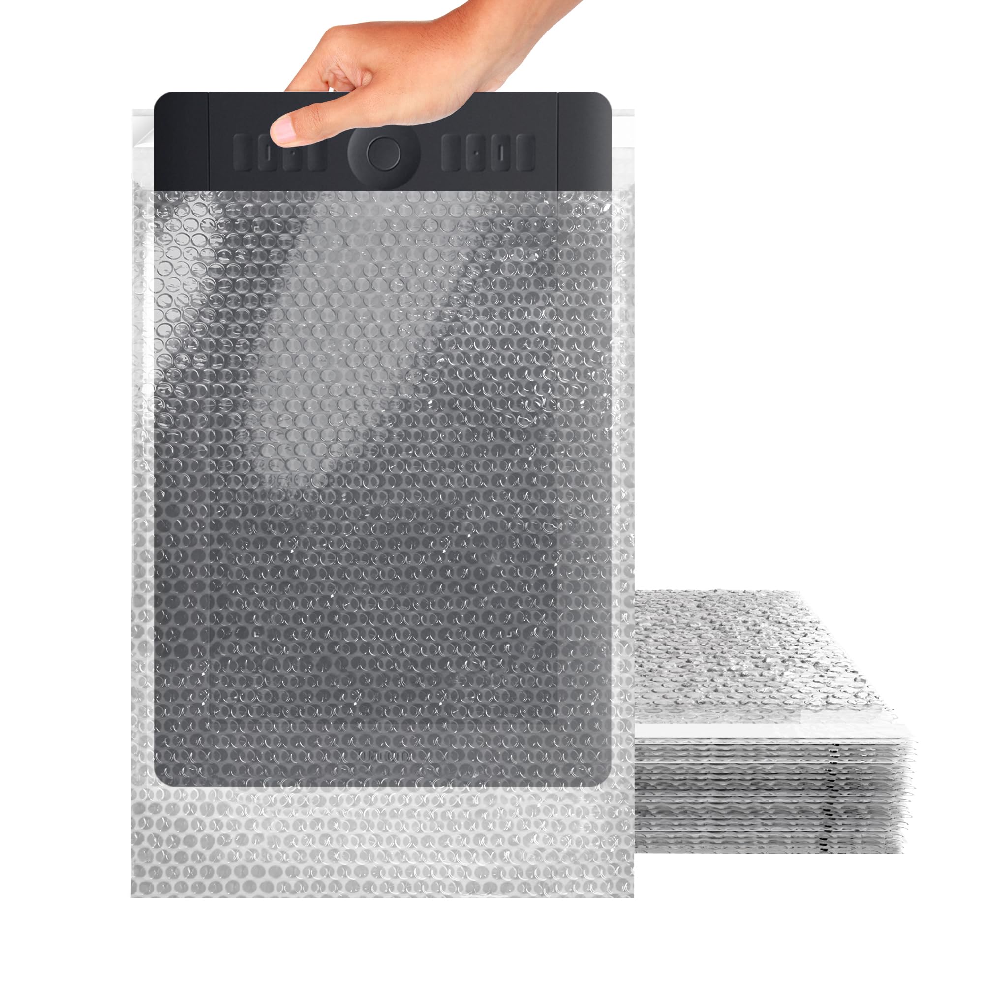 ABC Clear Bubble Mailers 12x15.5 Inches - 100 Pack Polyethylene Self-Seal Bubble Envelopes for Shipping, Packing & Protection | Perfect for Ecommerce, Small Business & Online Sellers | Waterproof Cushioned Mailing Pouches for Jewelry, Electronics & Fragile Items
